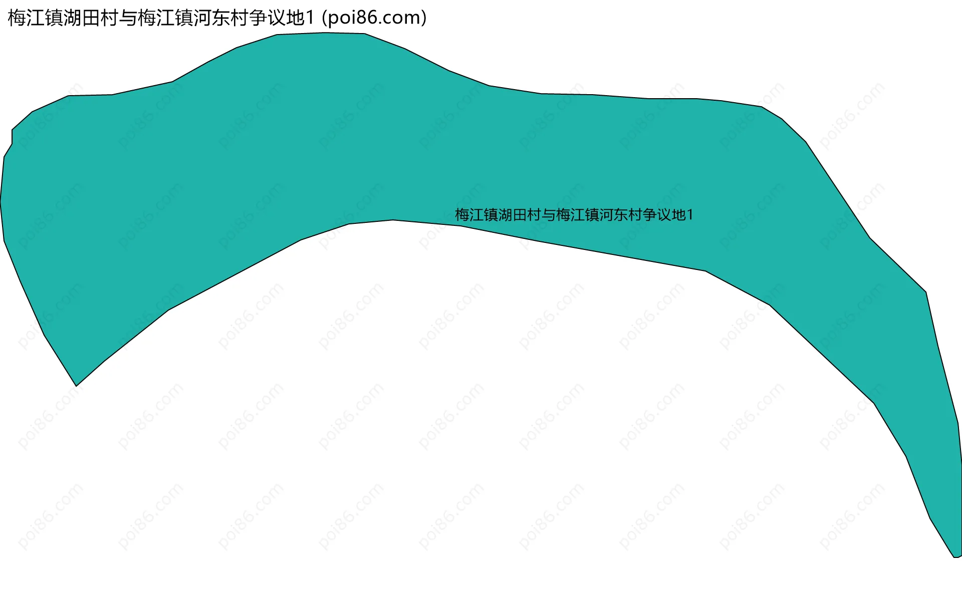 梅江镇湖田村与梅江镇河东村争议地1边界地图