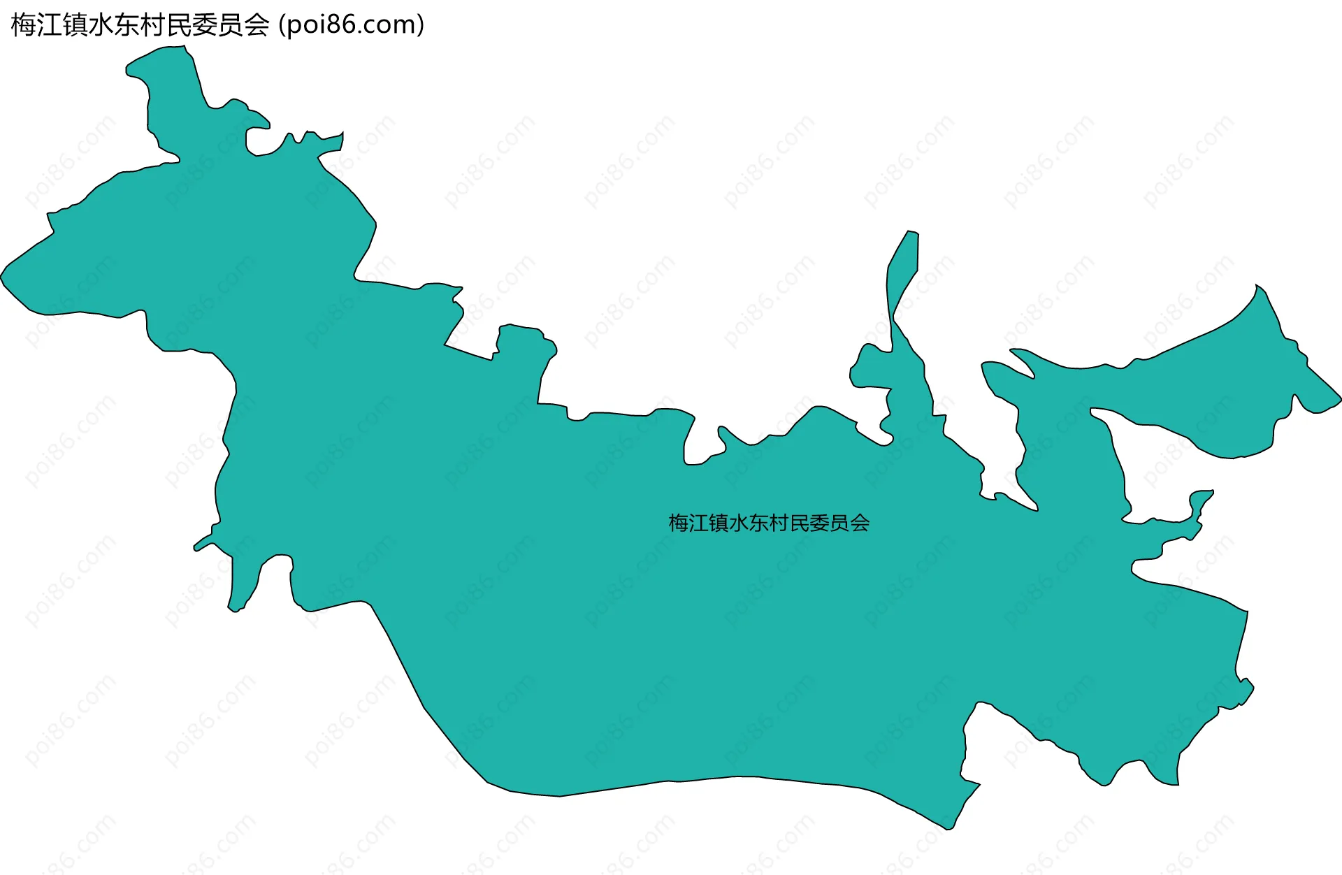 梅江镇水东村民委员会边界地图