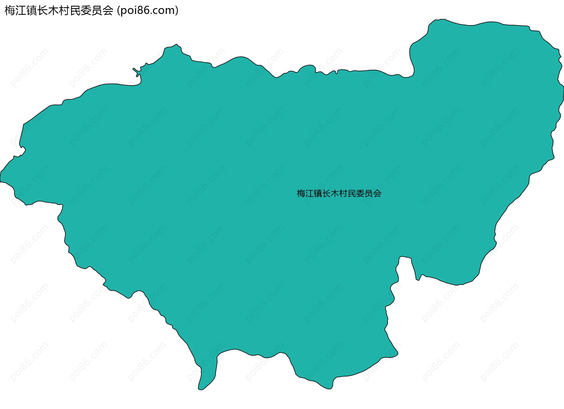 梅江镇长木村民委员会边界地图