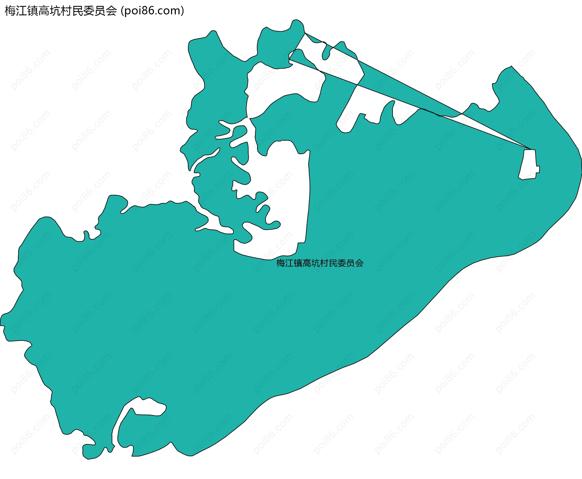 梅江镇高坑村民委员会边界地图