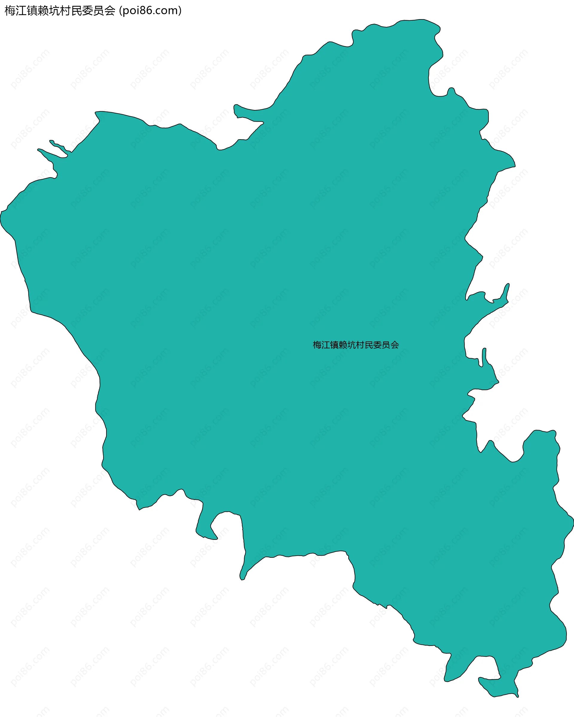 梅江镇赖坑村民委员会边界地图