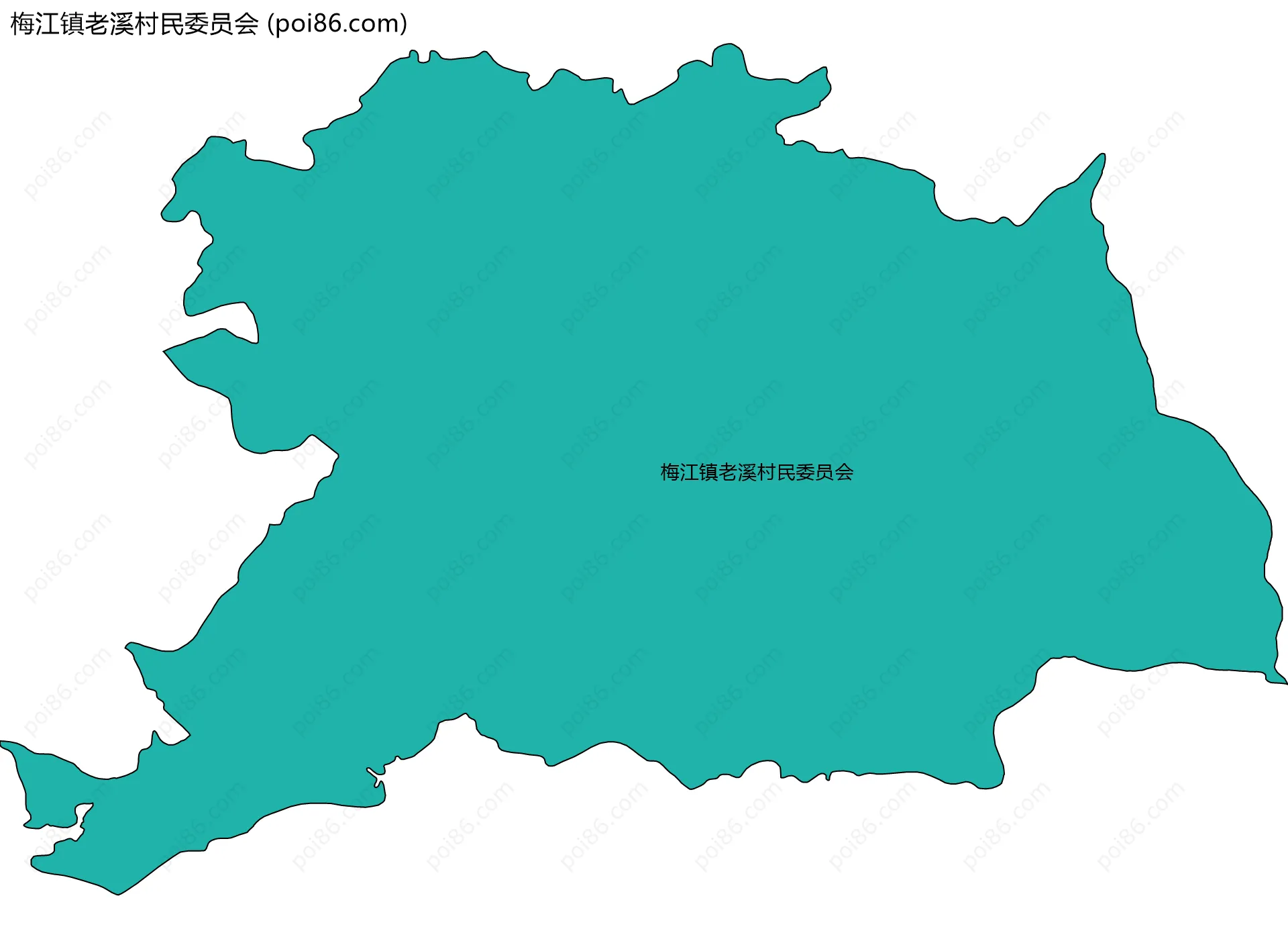 梅江镇老溪村民委员会边界地图