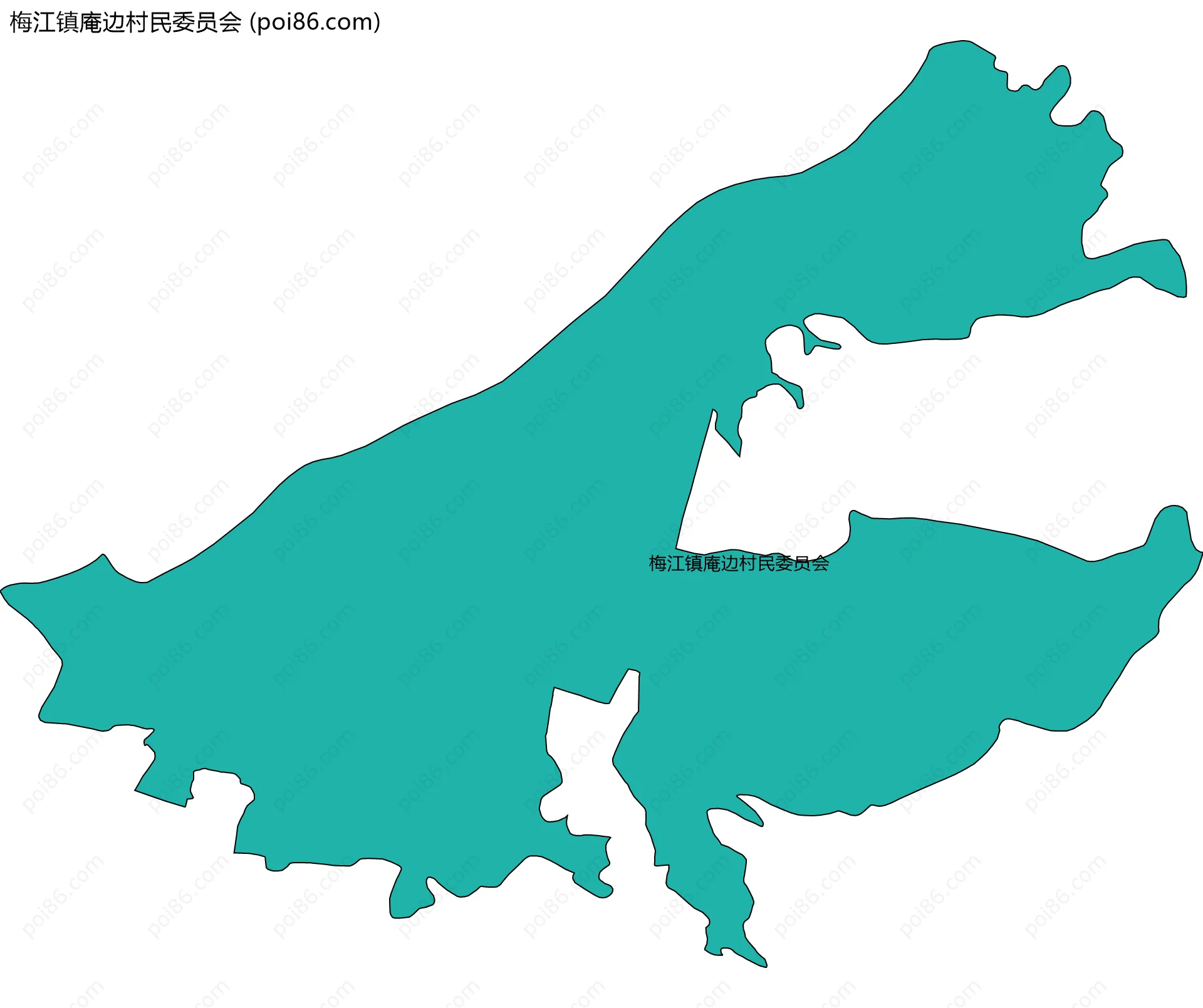 梅江镇庵边村民委员会边界地图