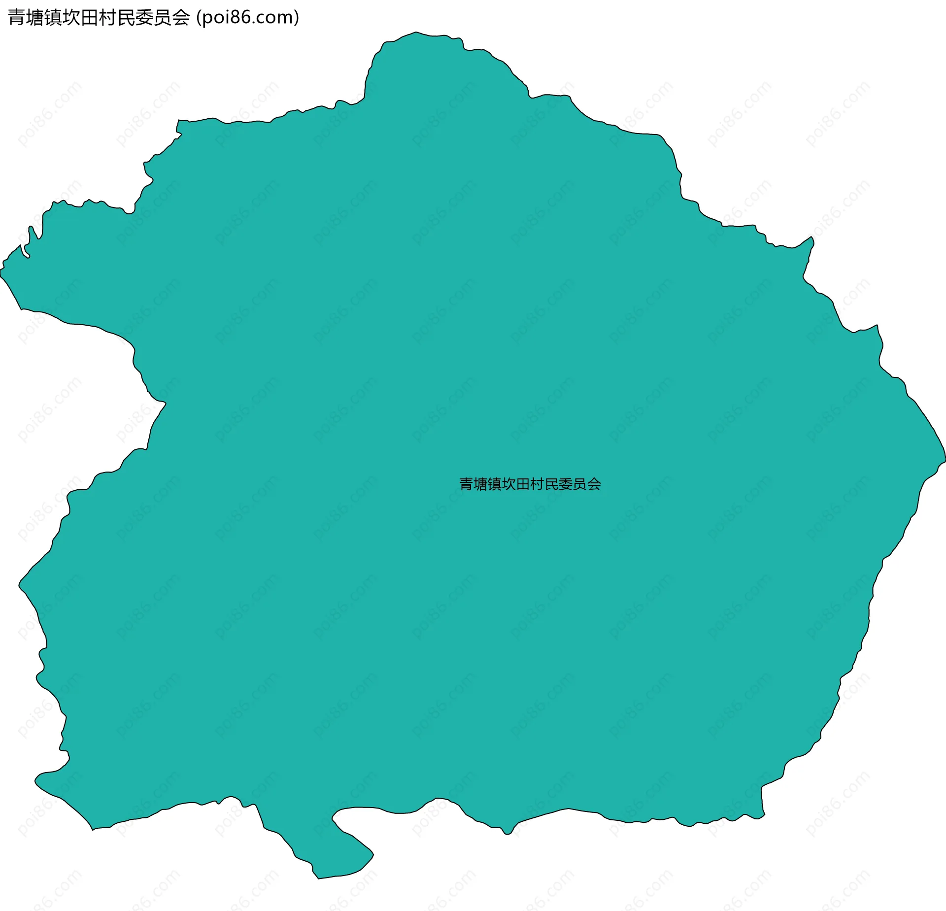 青塘镇坎田村民委员会边界地图