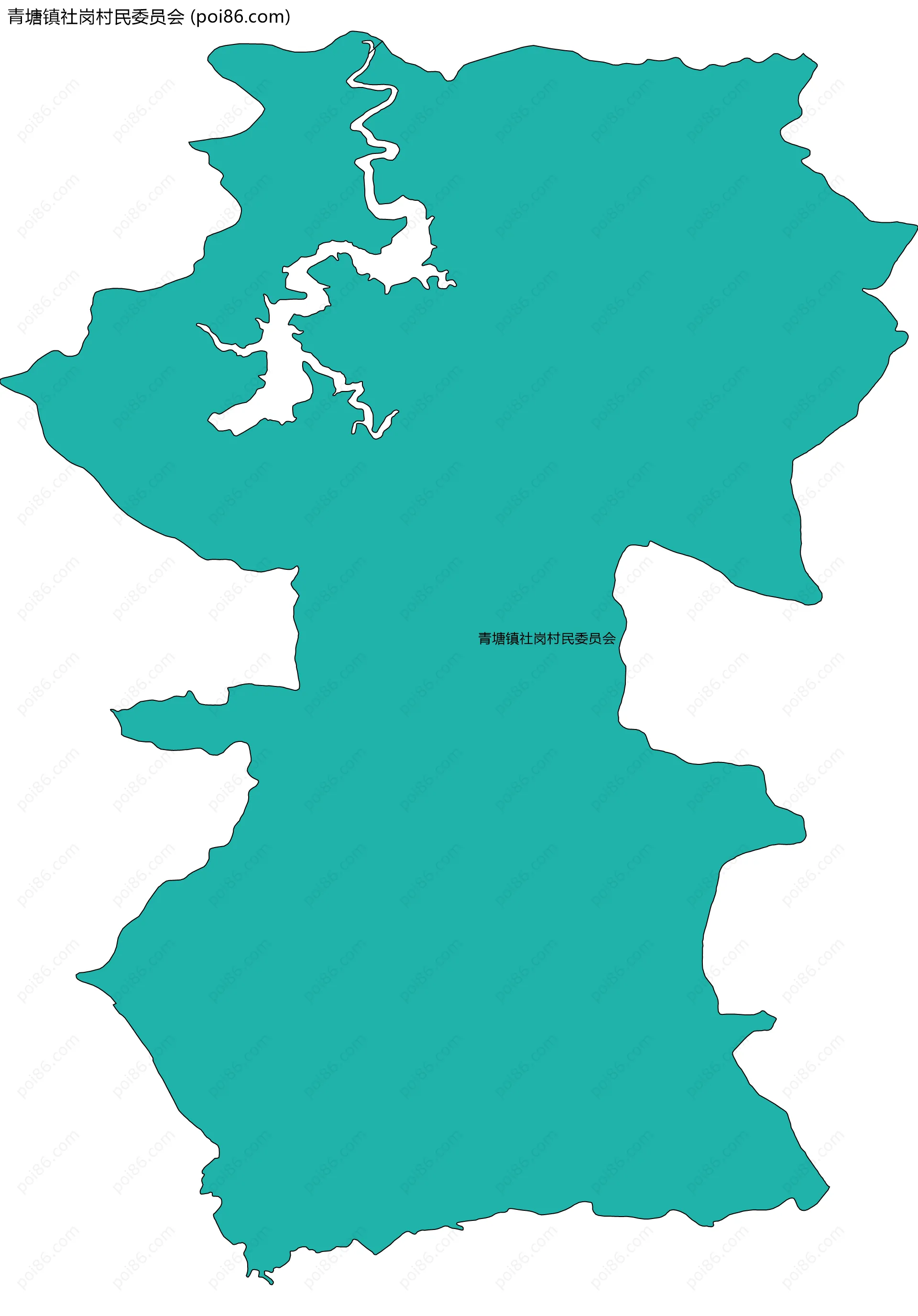 青塘镇社岗村民委员会边界地图