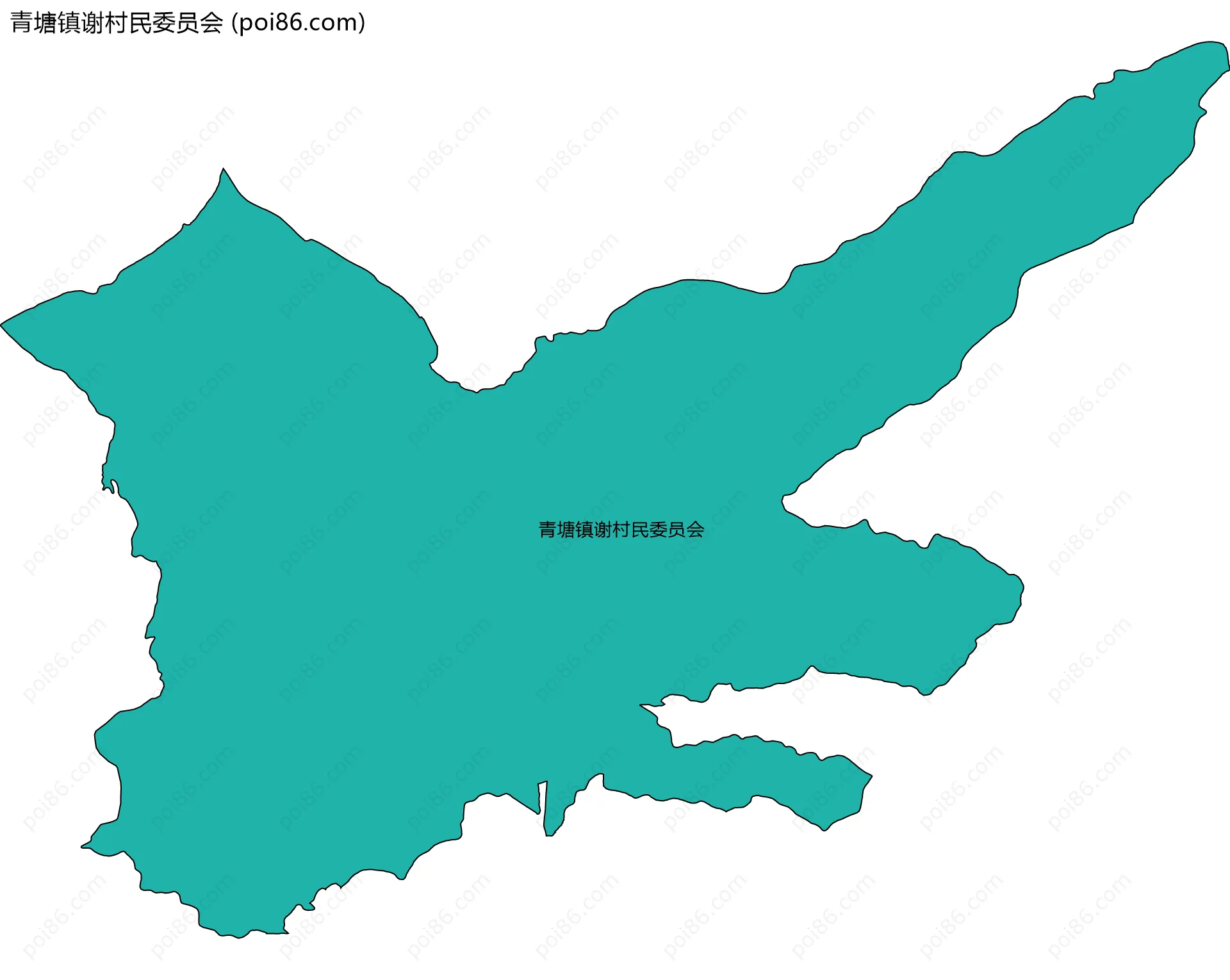 青塘镇谢村民委员会边界地图