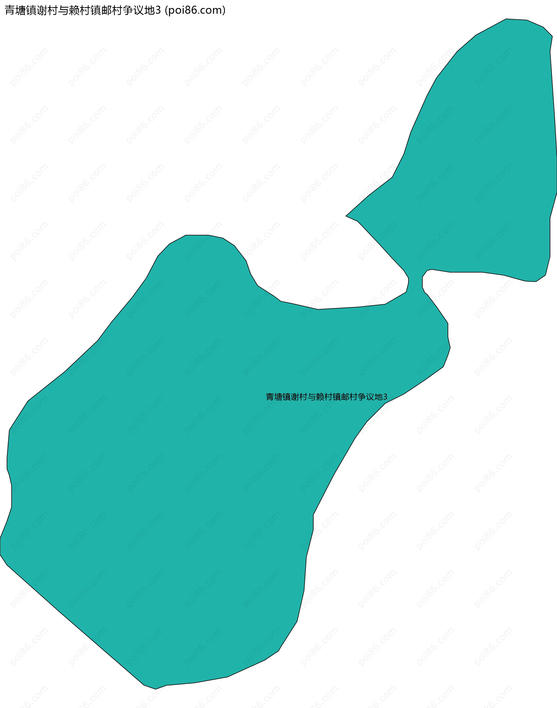 青塘镇谢村与赖村镇邮村争议地3边界地图