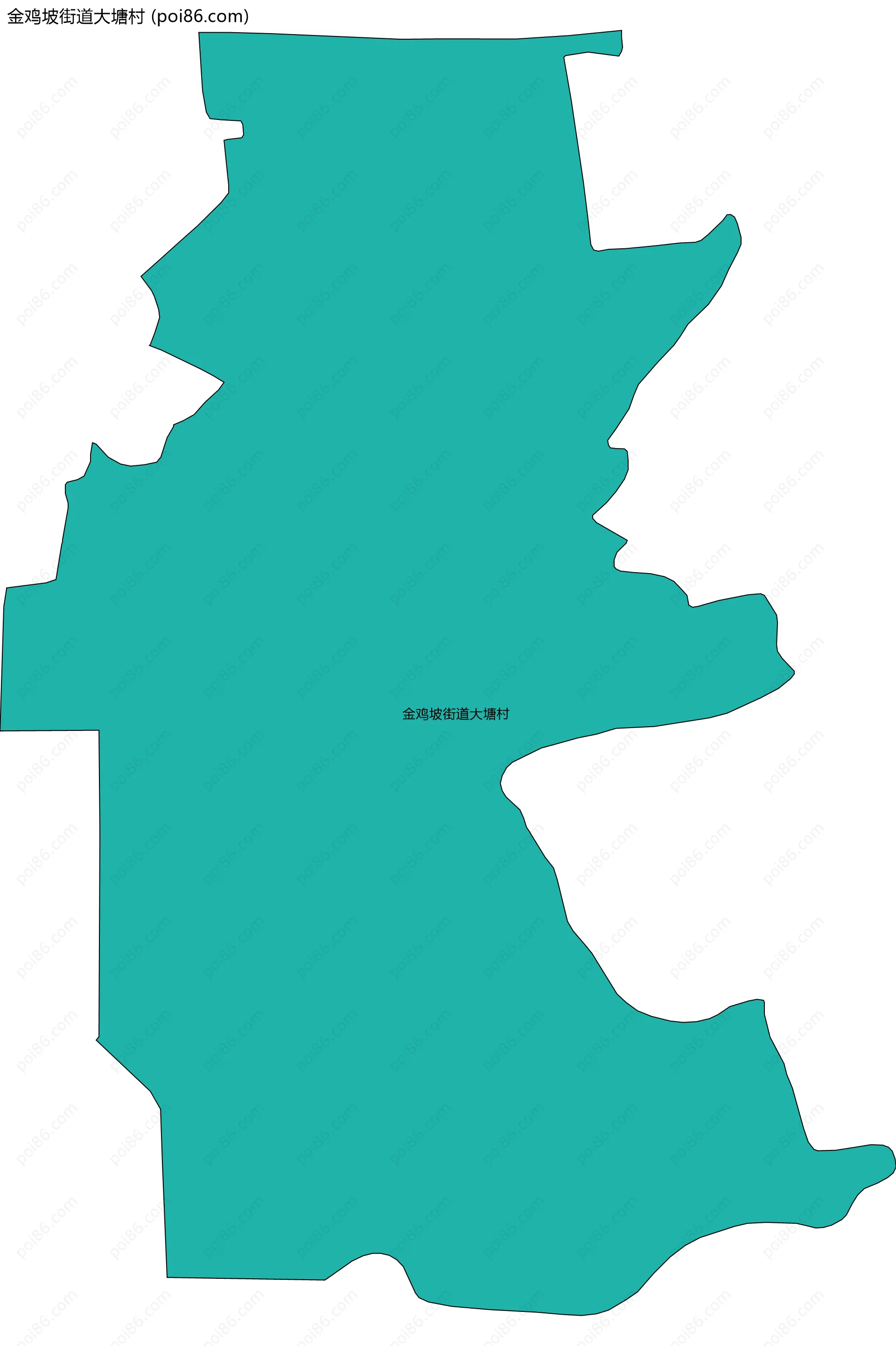 金鸡坡街道大塘村边界地图