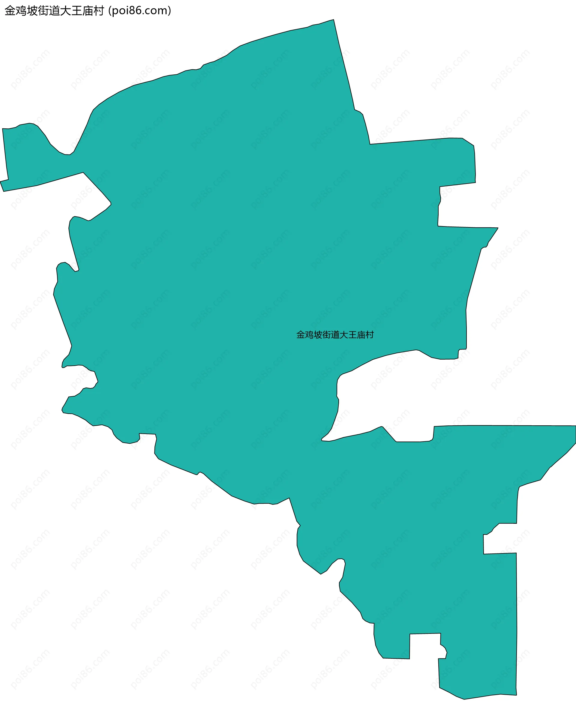 金鸡坡街道大王庙村边界地图