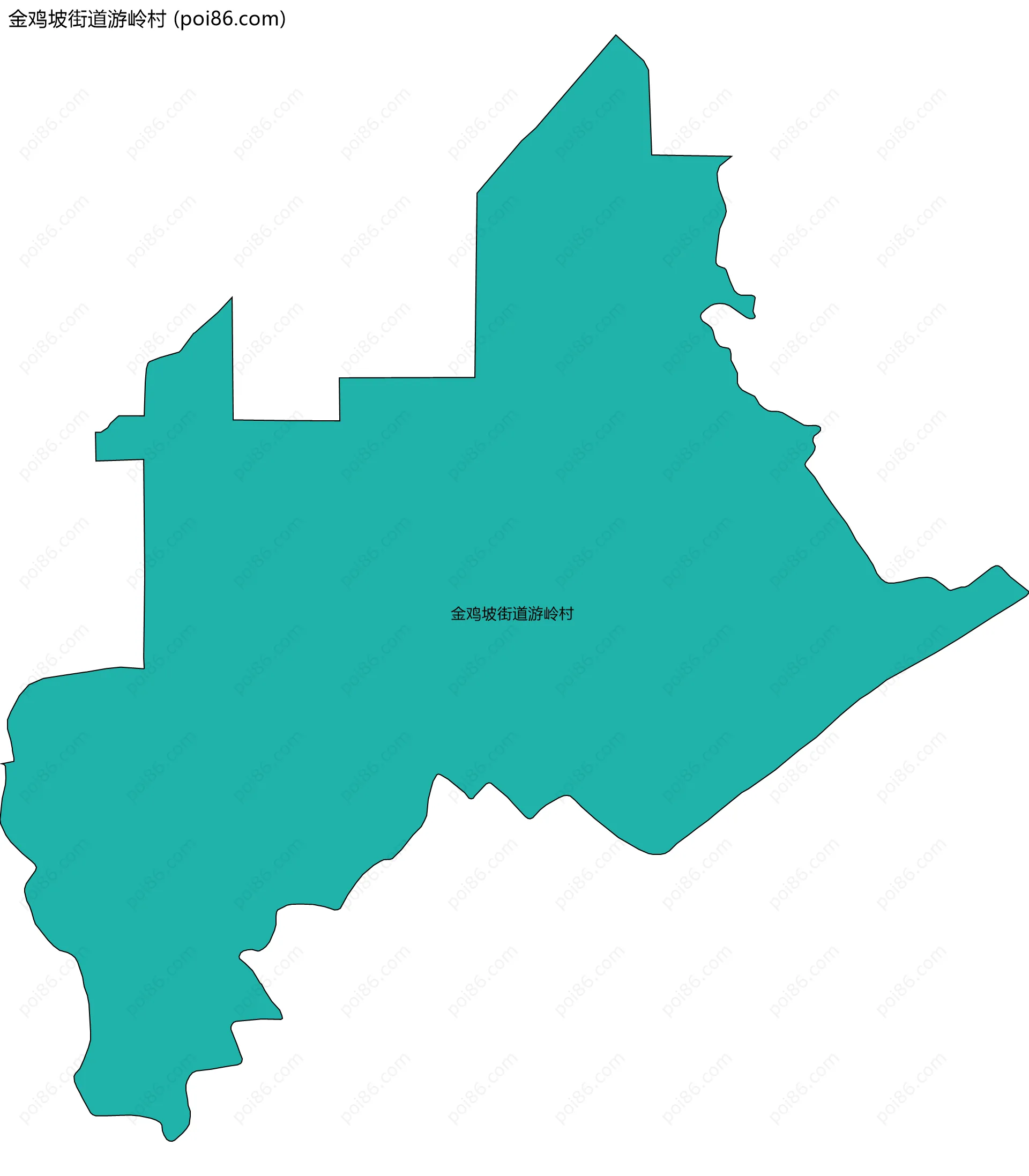 金鸡坡街道游岭村边界地图