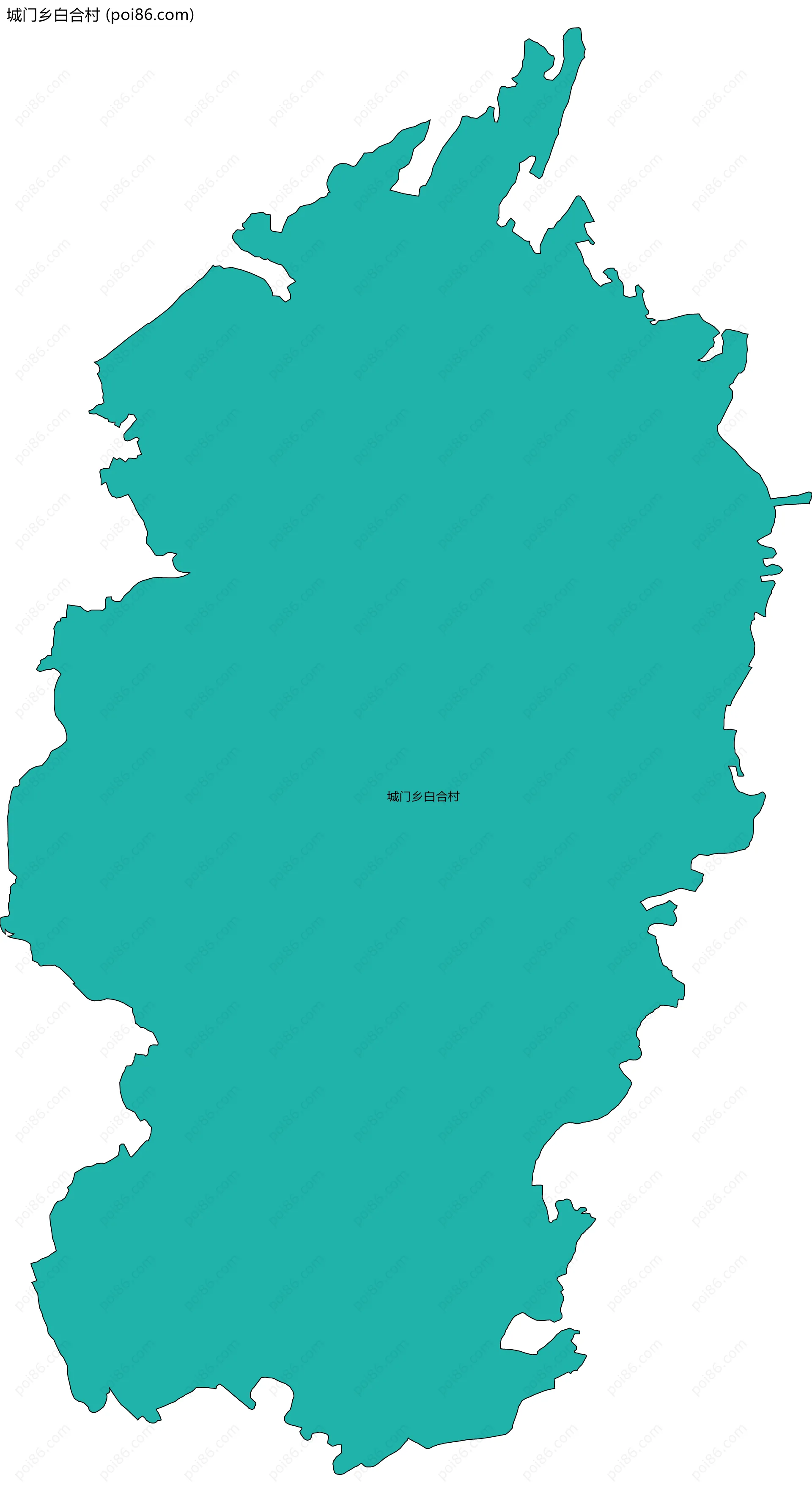 城门乡白合村边界地图