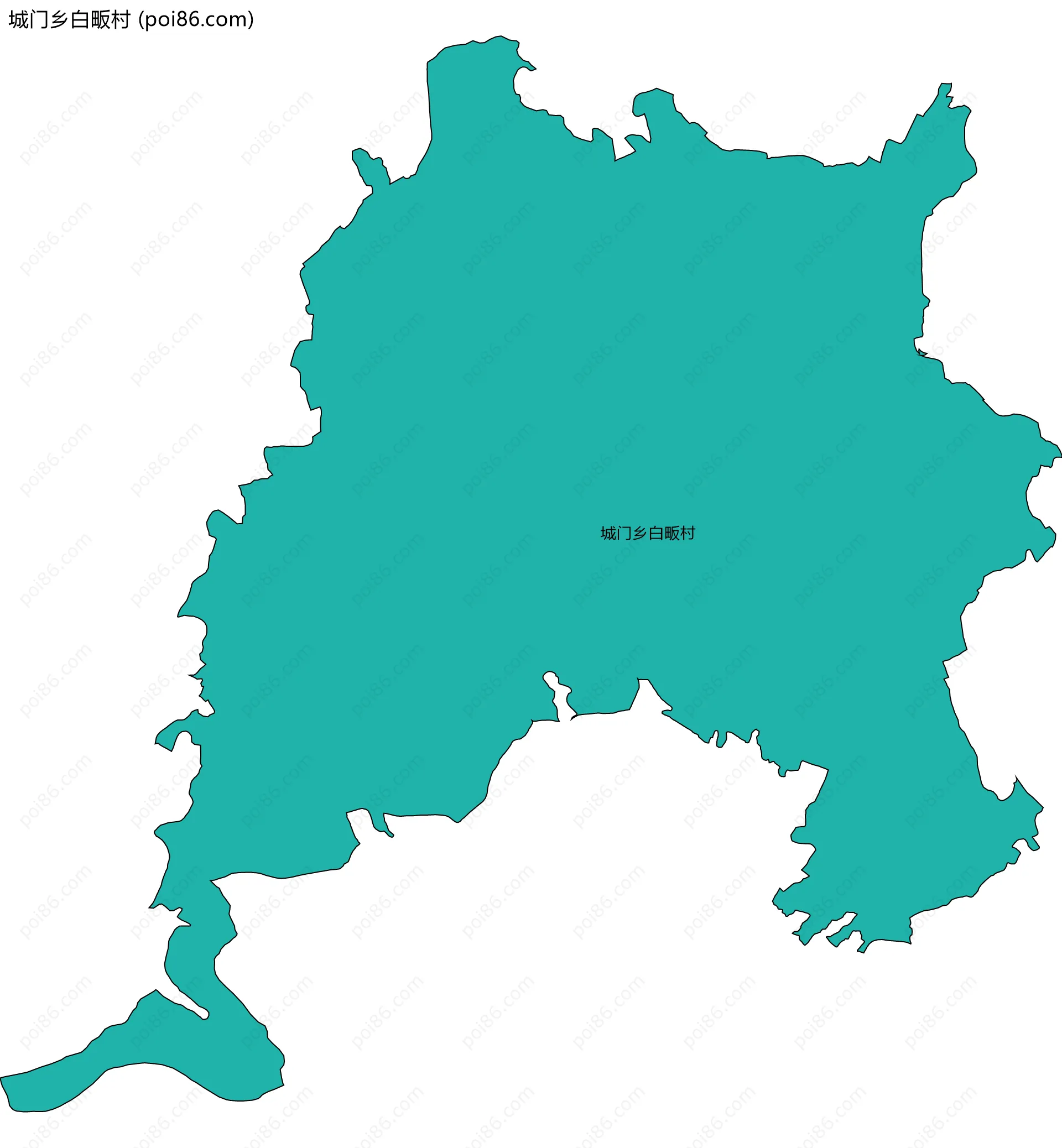 城门乡白畈村边界地图