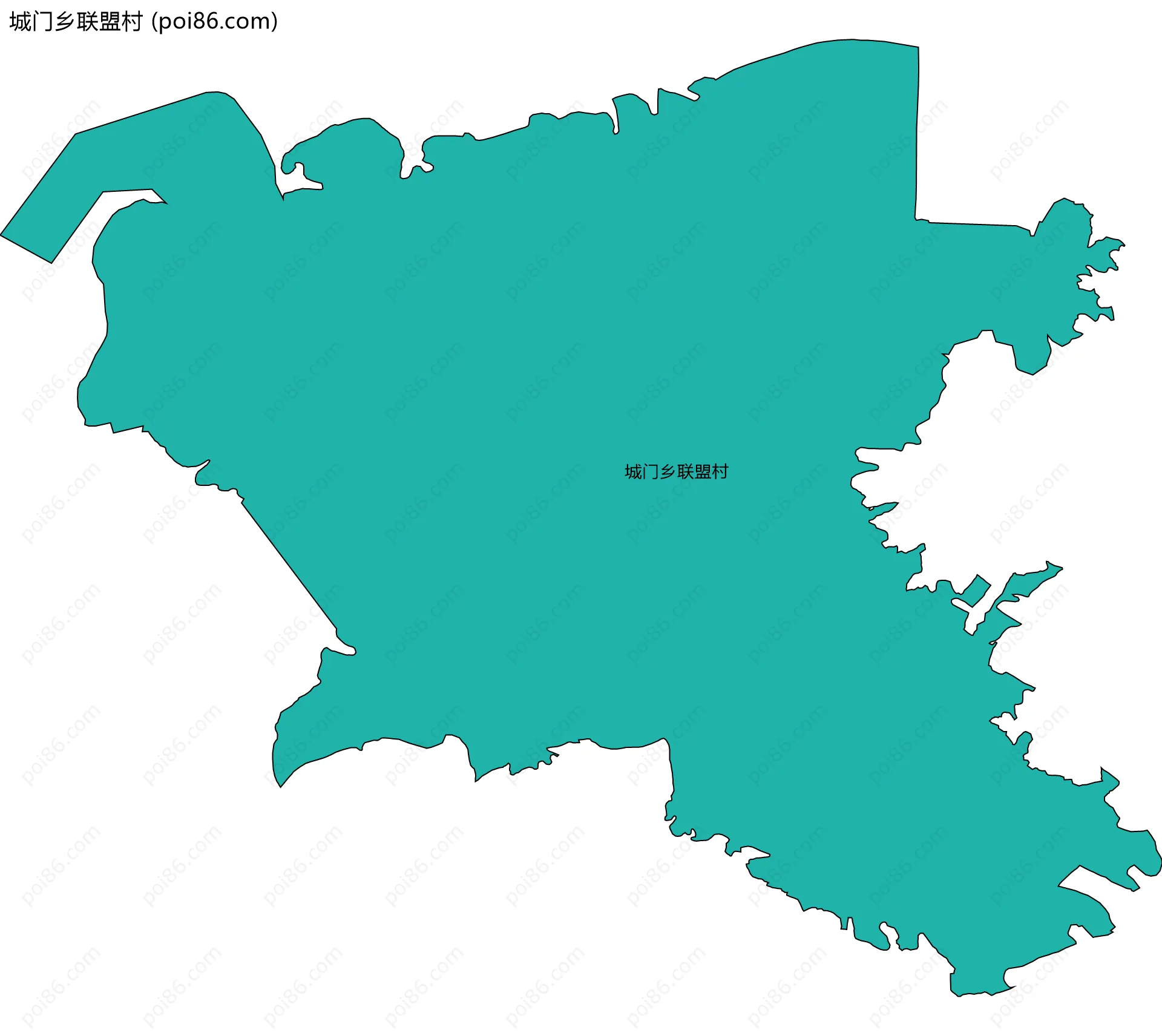 城门乡联盟村边界地图