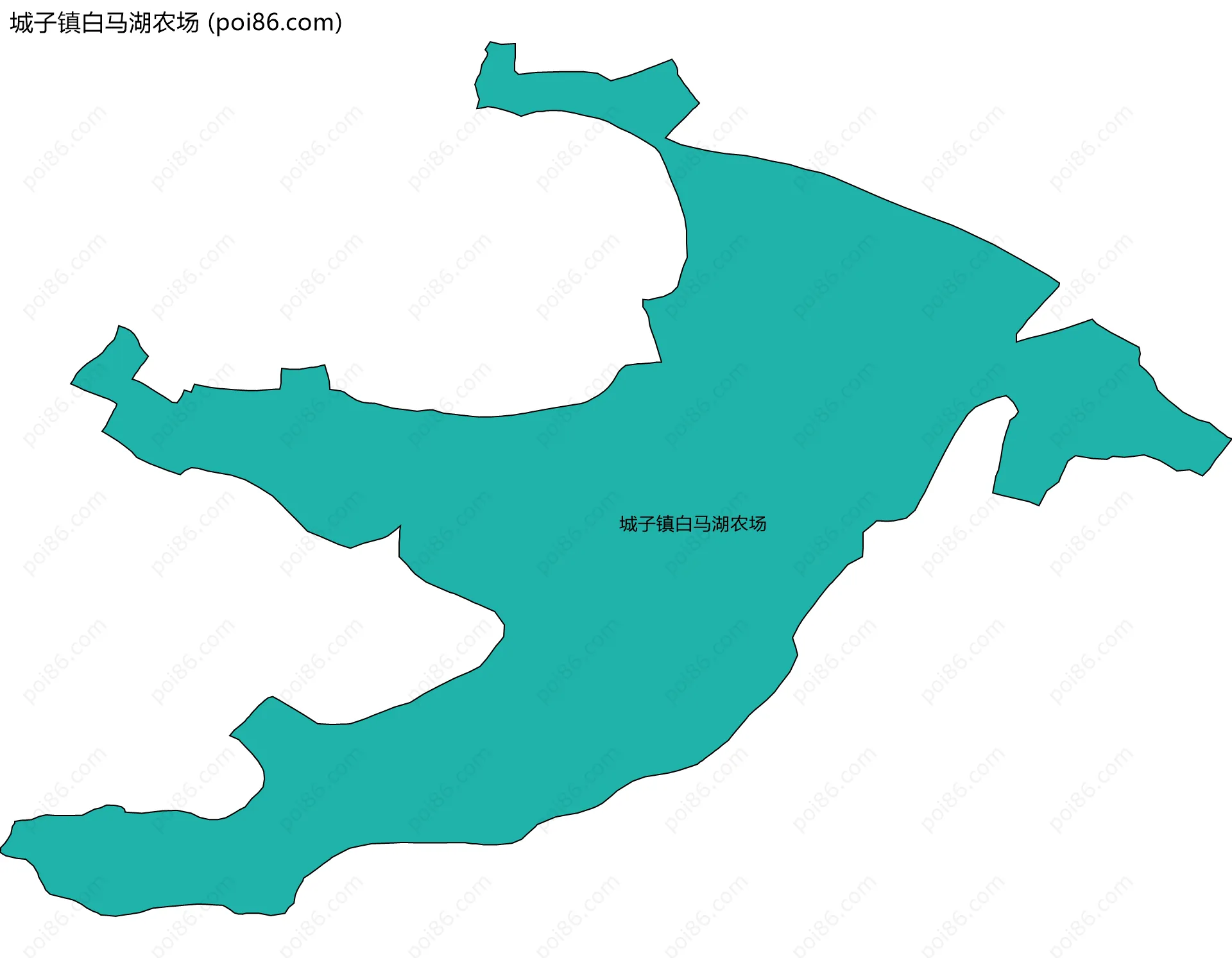 城子镇白马湖农场边界地图