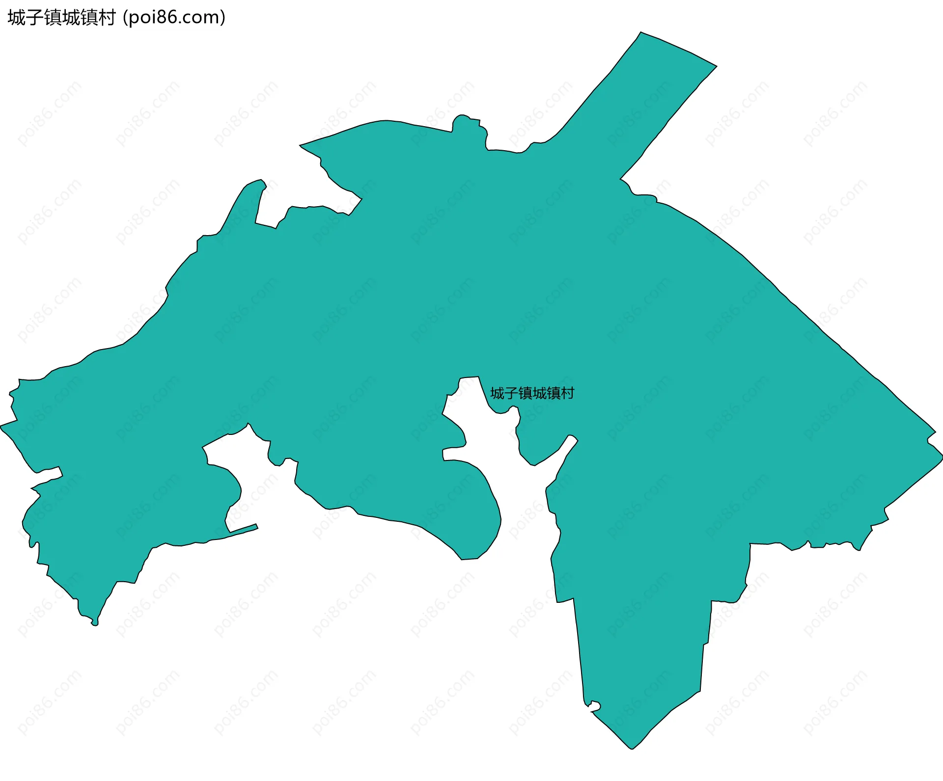 城子镇城镇村边界地图