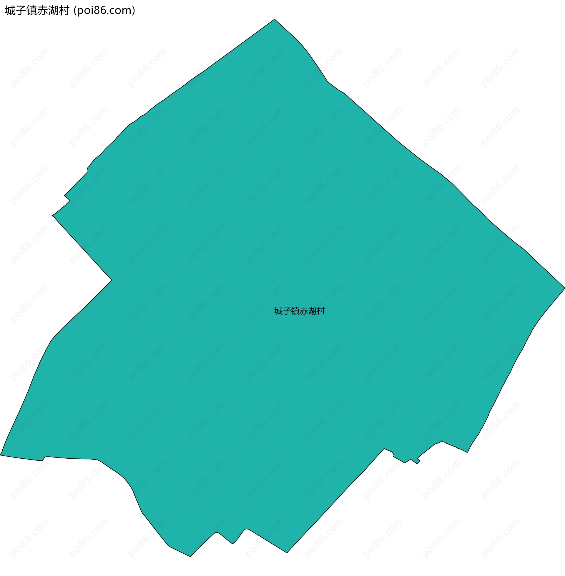 城子镇赤湖村边界地图