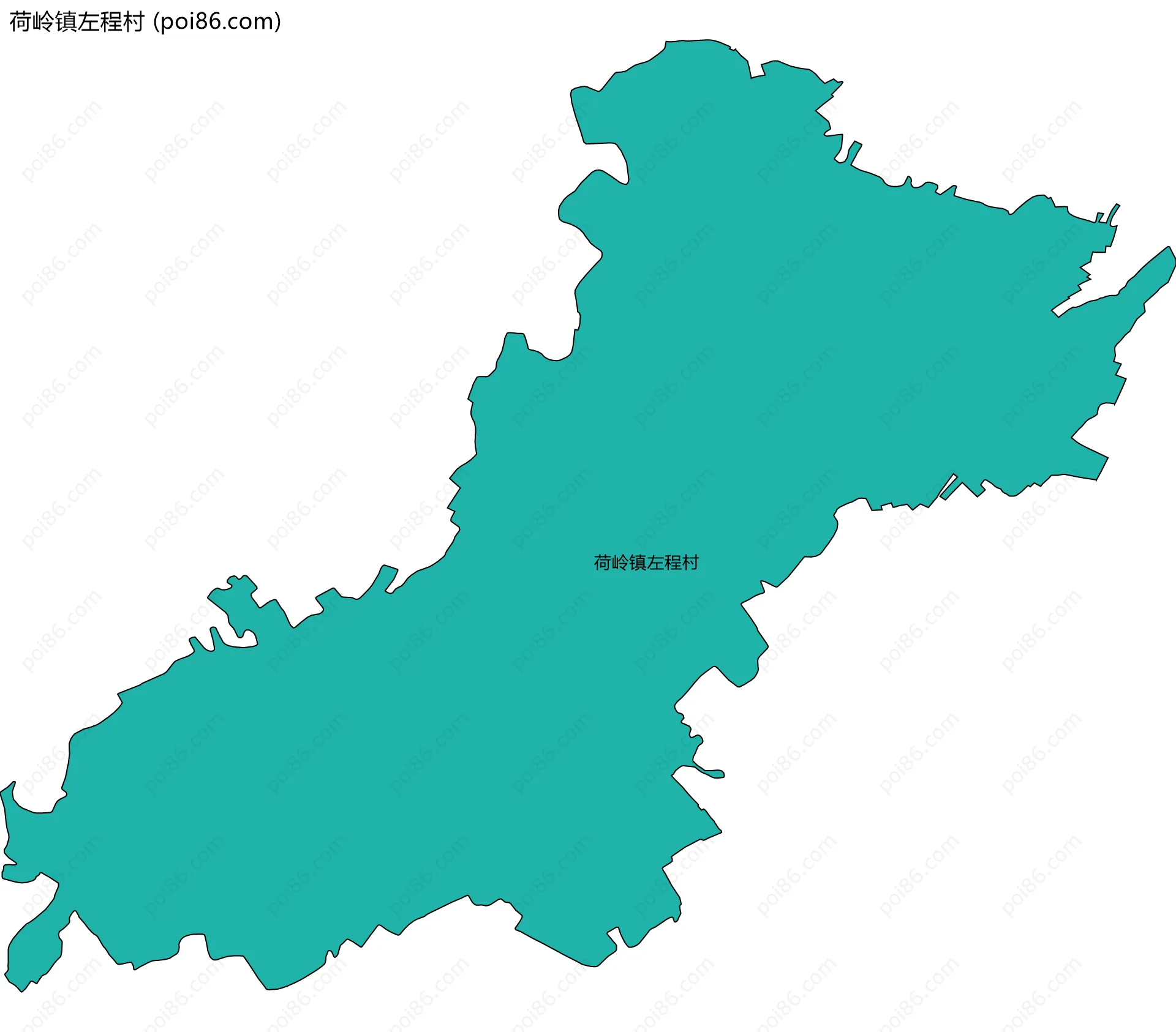 荷岭镇左程村边界地图