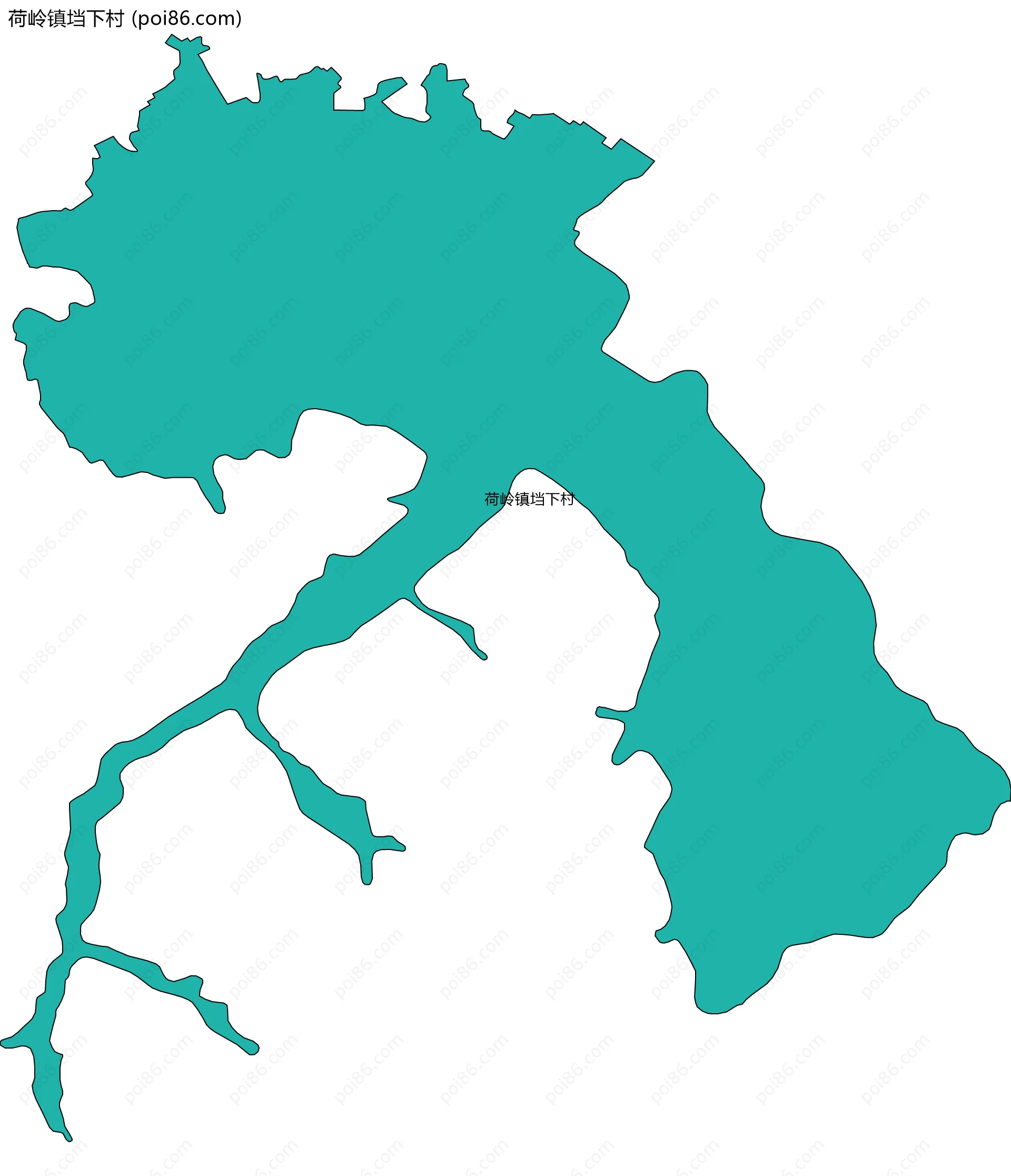 荷岭镇垱下村边界地图