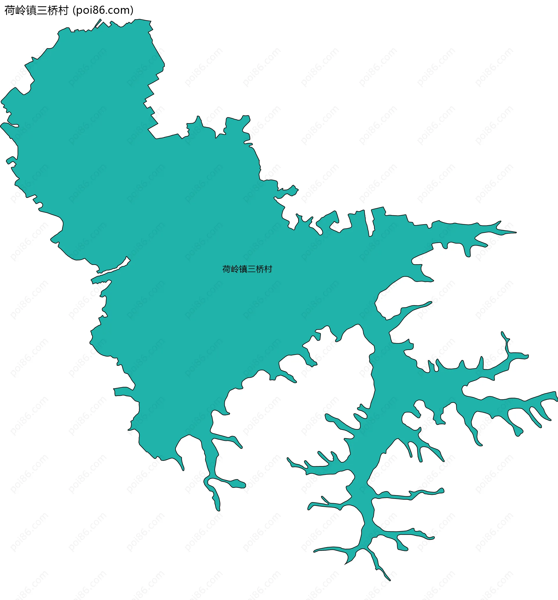 荷岭镇三桥村边界地图