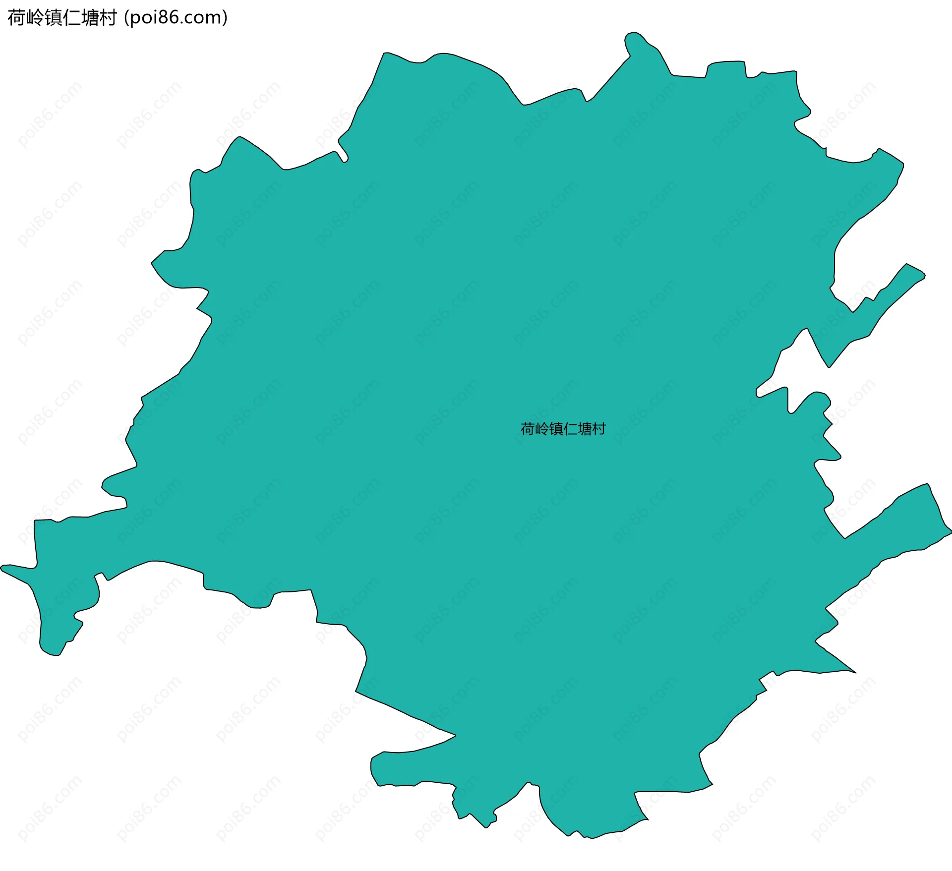 荷岭镇仁塘村边界地图