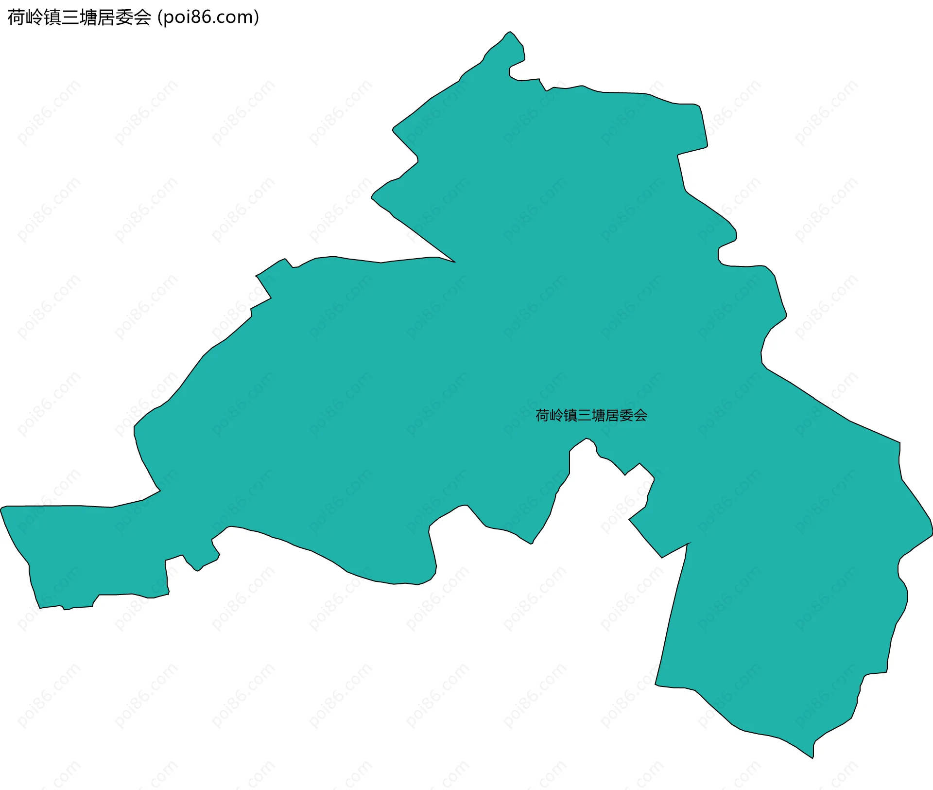 荷岭镇三塘居委会边界地图