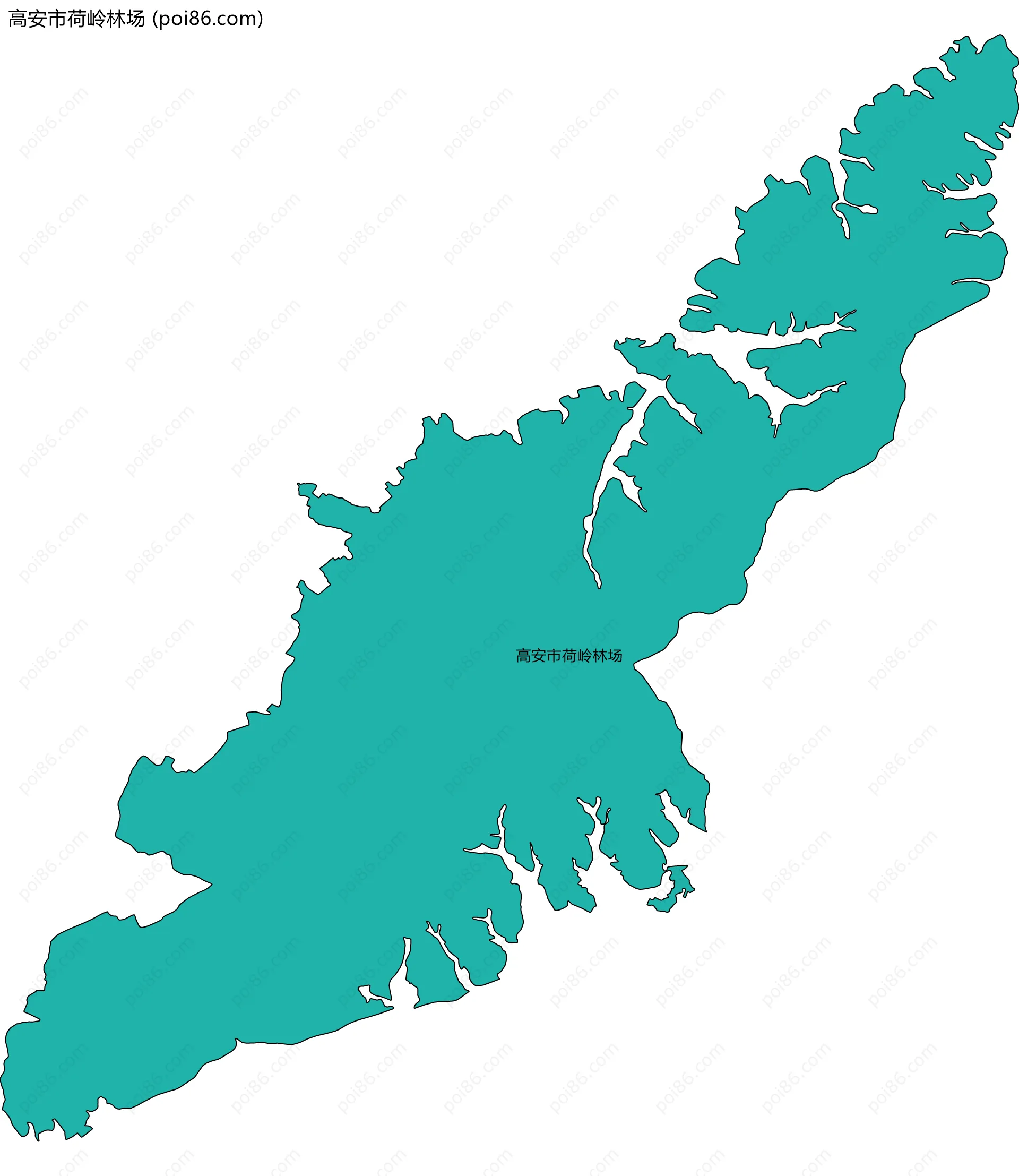 高安市荷岭林场边界地图