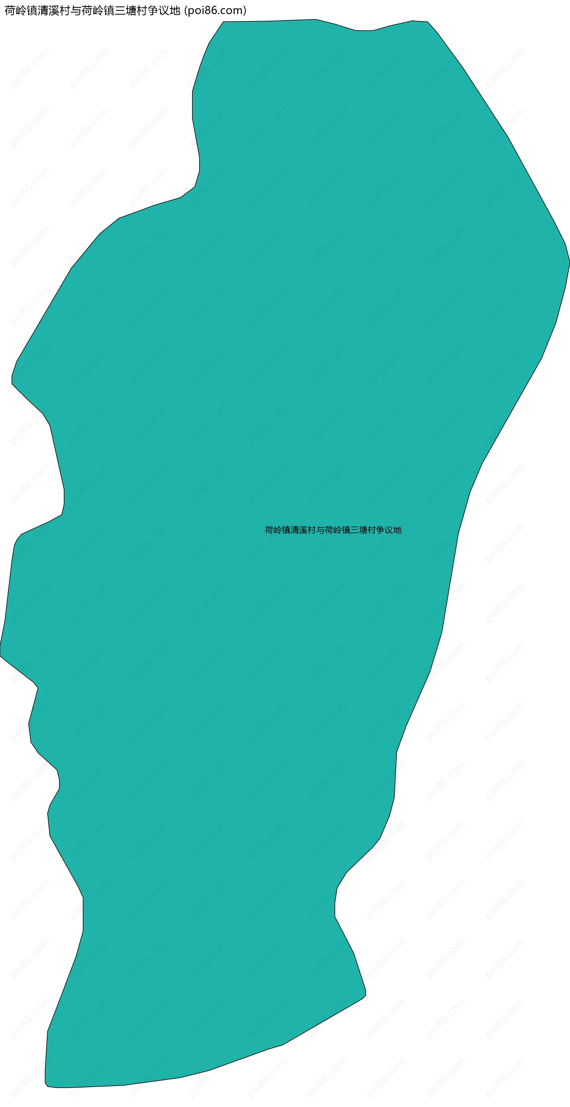 荷岭镇清溪村与荷岭镇三塘村争议地边界地图