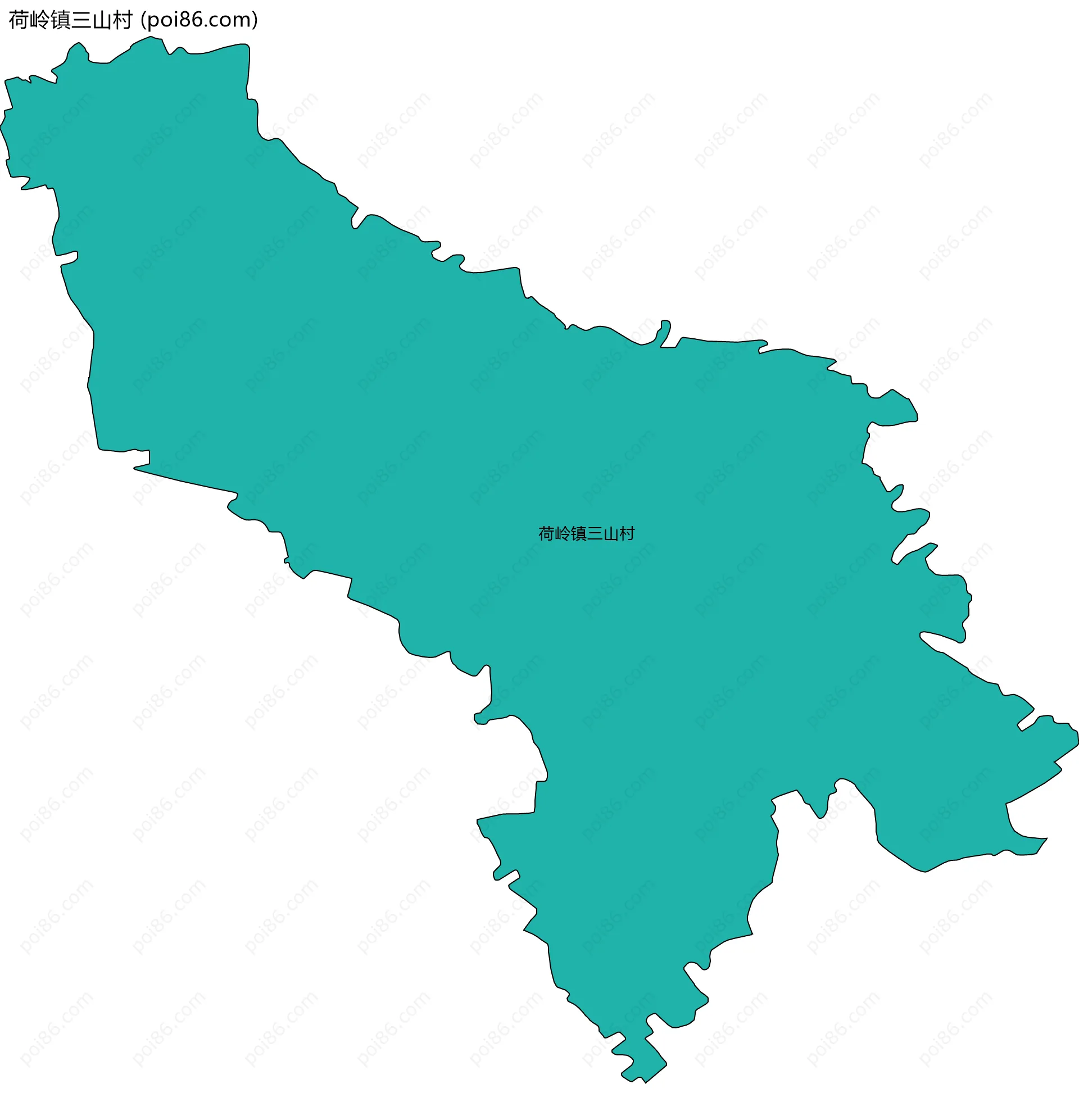 荷岭镇三山村边界地图