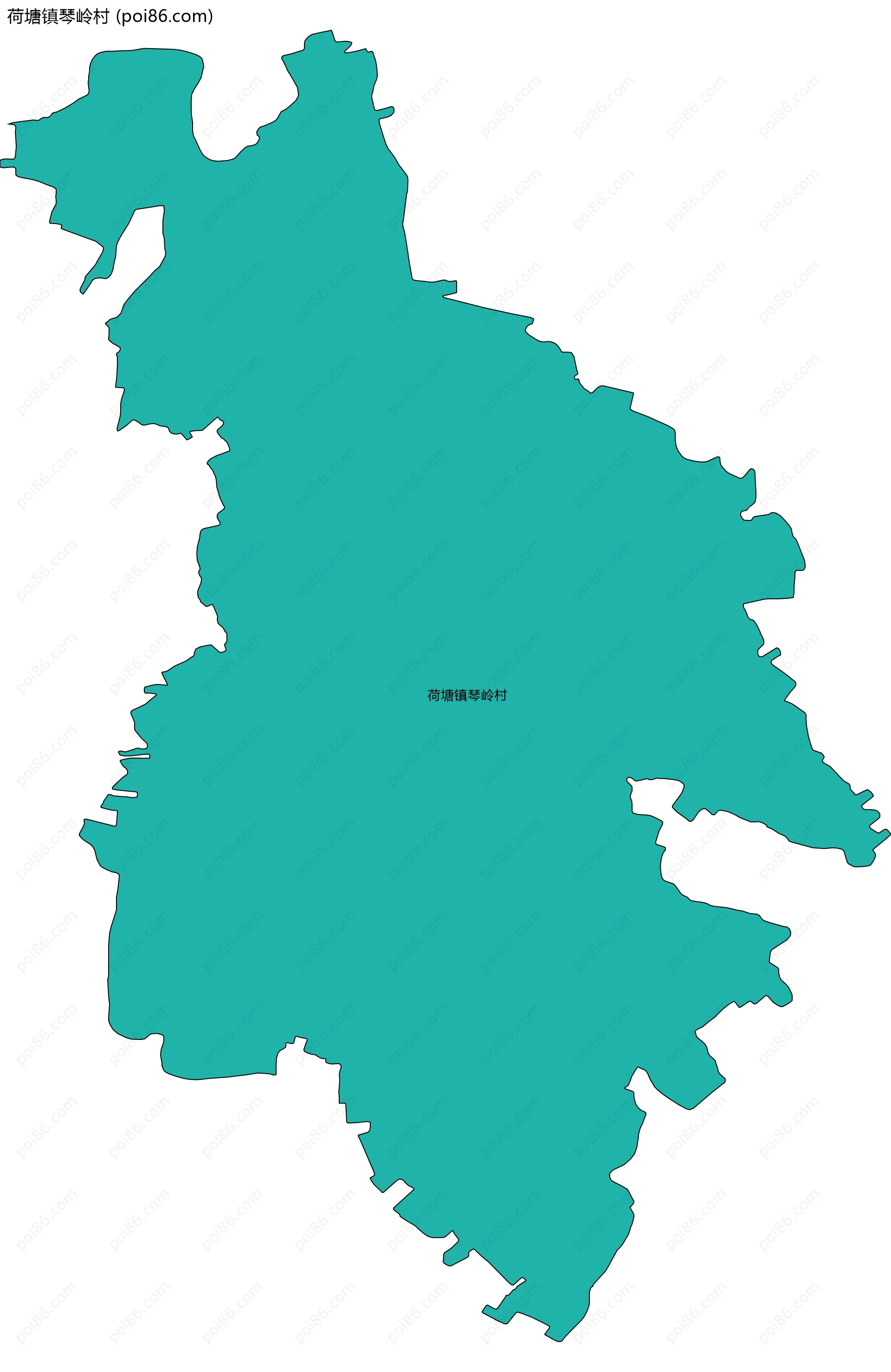 荷塘镇琴岭村边界地图