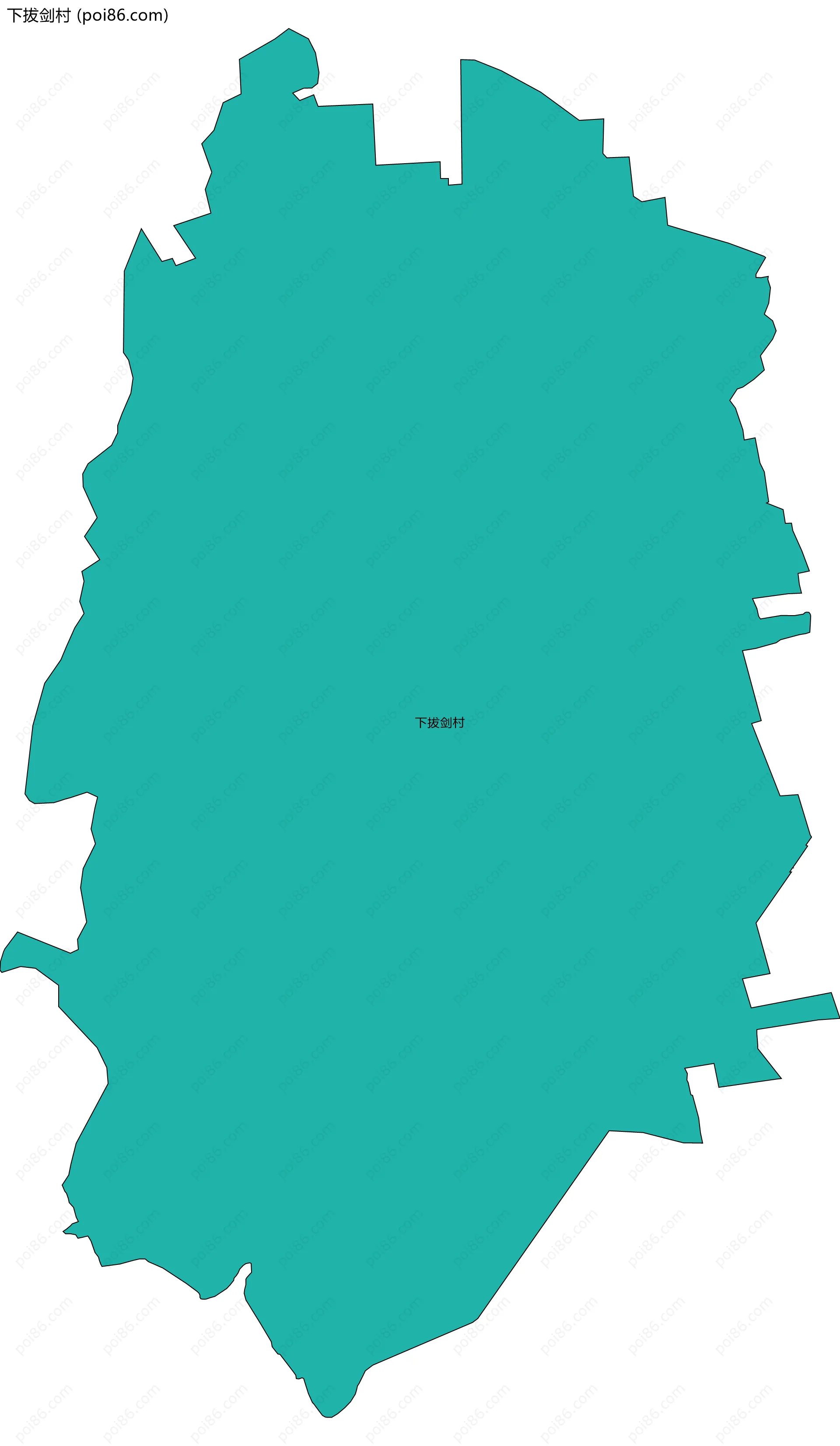 下拔剑村边界地图