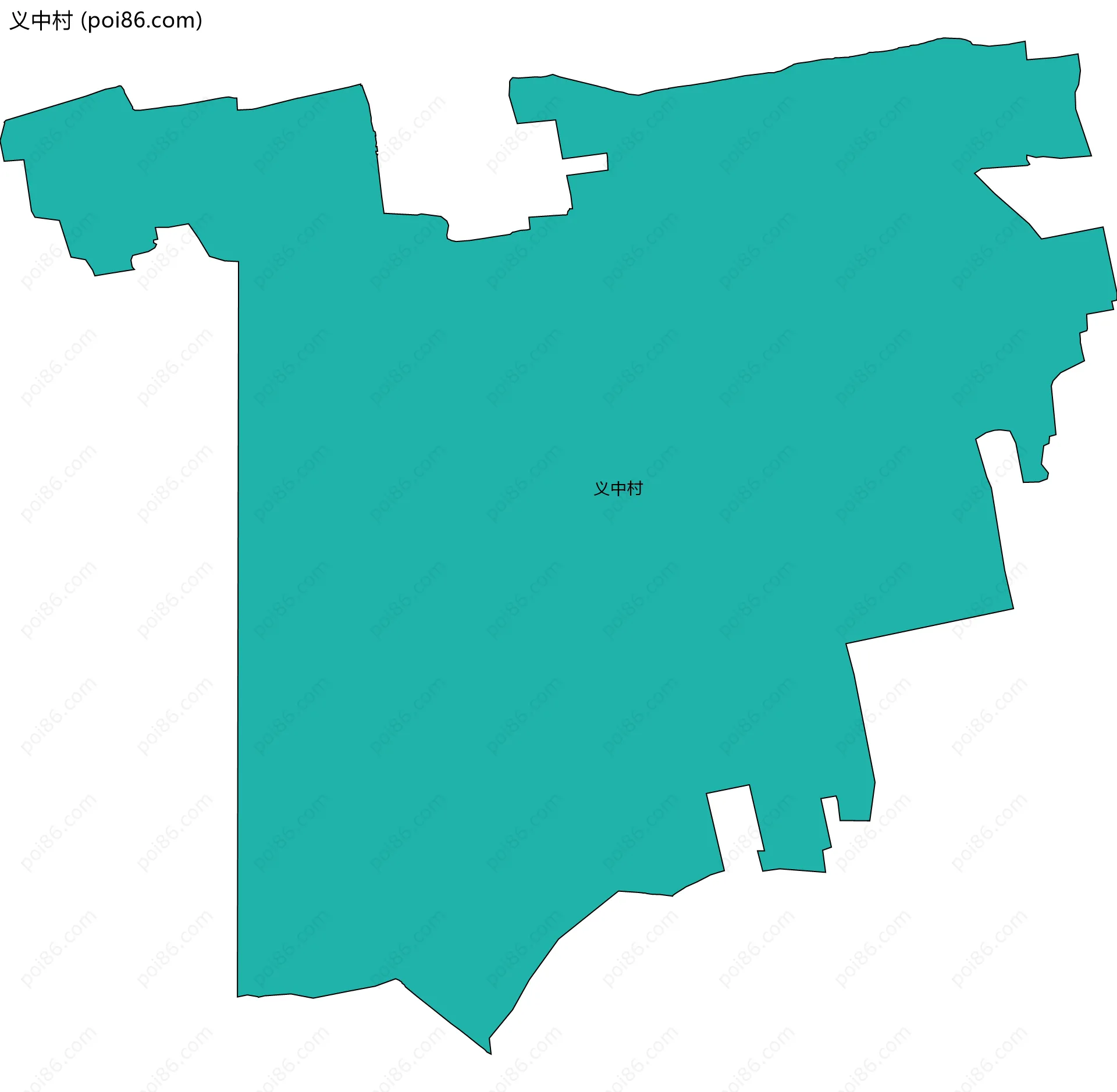 义中村边界地图