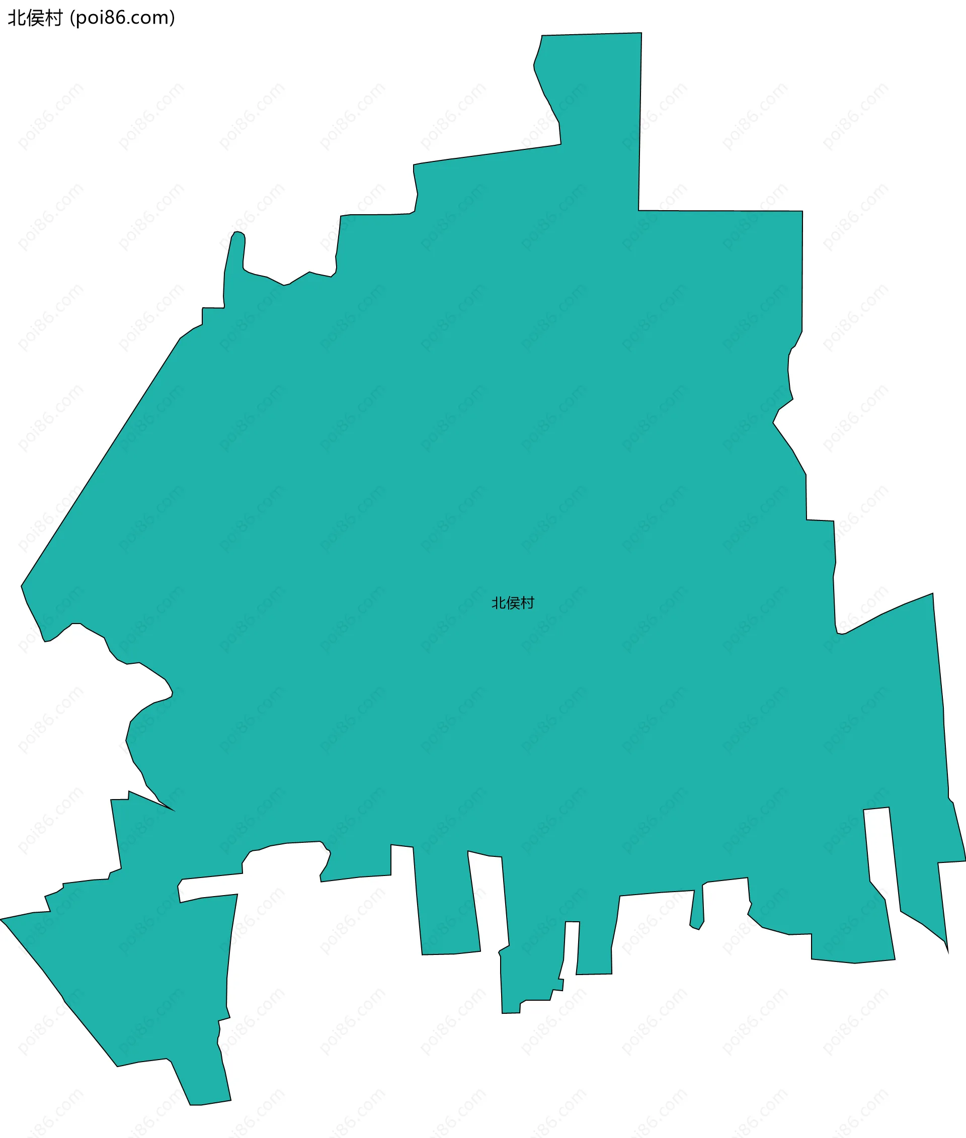 北侯村边界地图