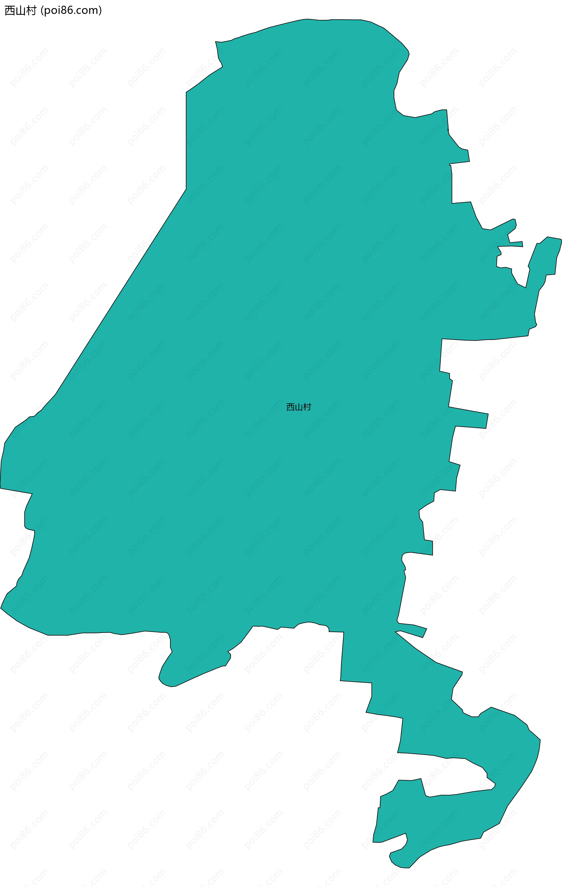 西山村边界地图