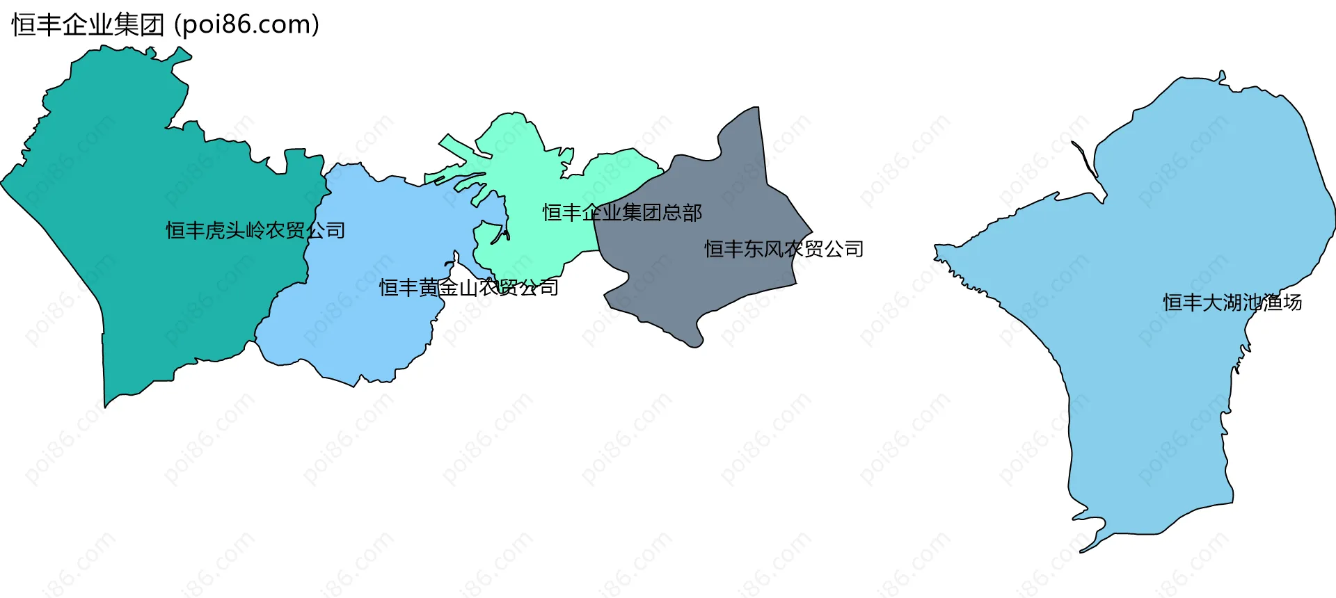 恒丰企业集团边界地图(五级行政区划)