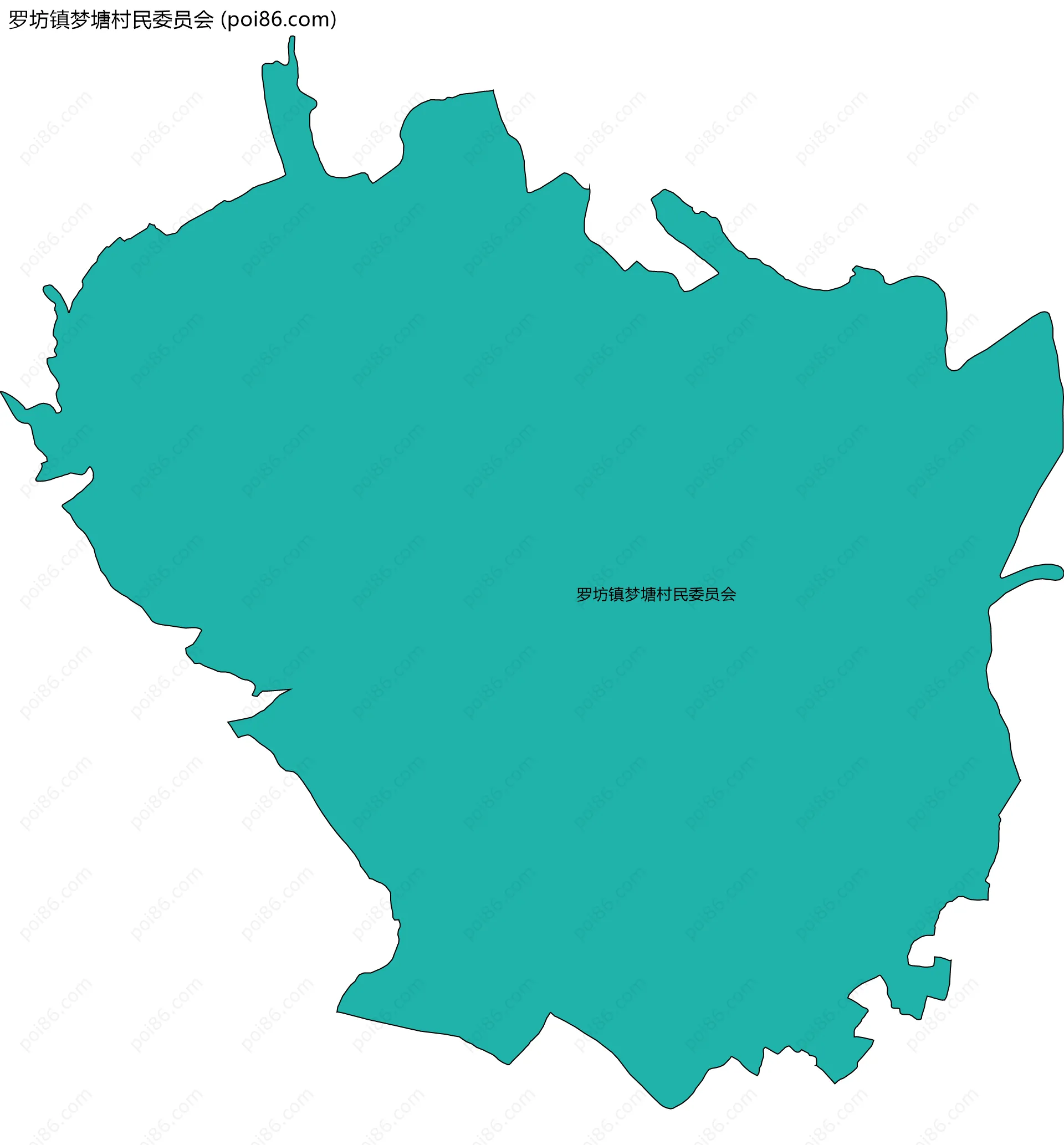 罗坊镇梦塘村民委员会边界地图