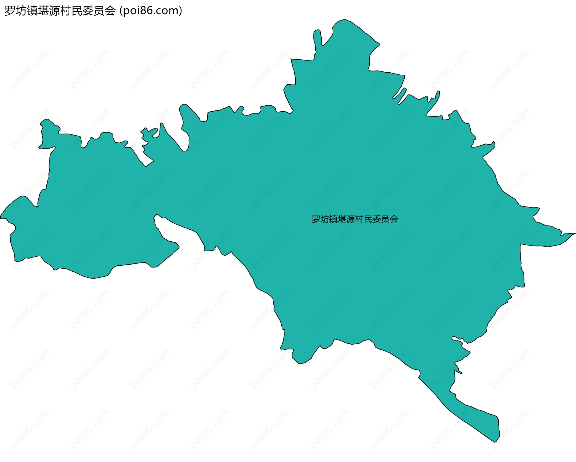 罗坊镇堪源村民委员会边界地图