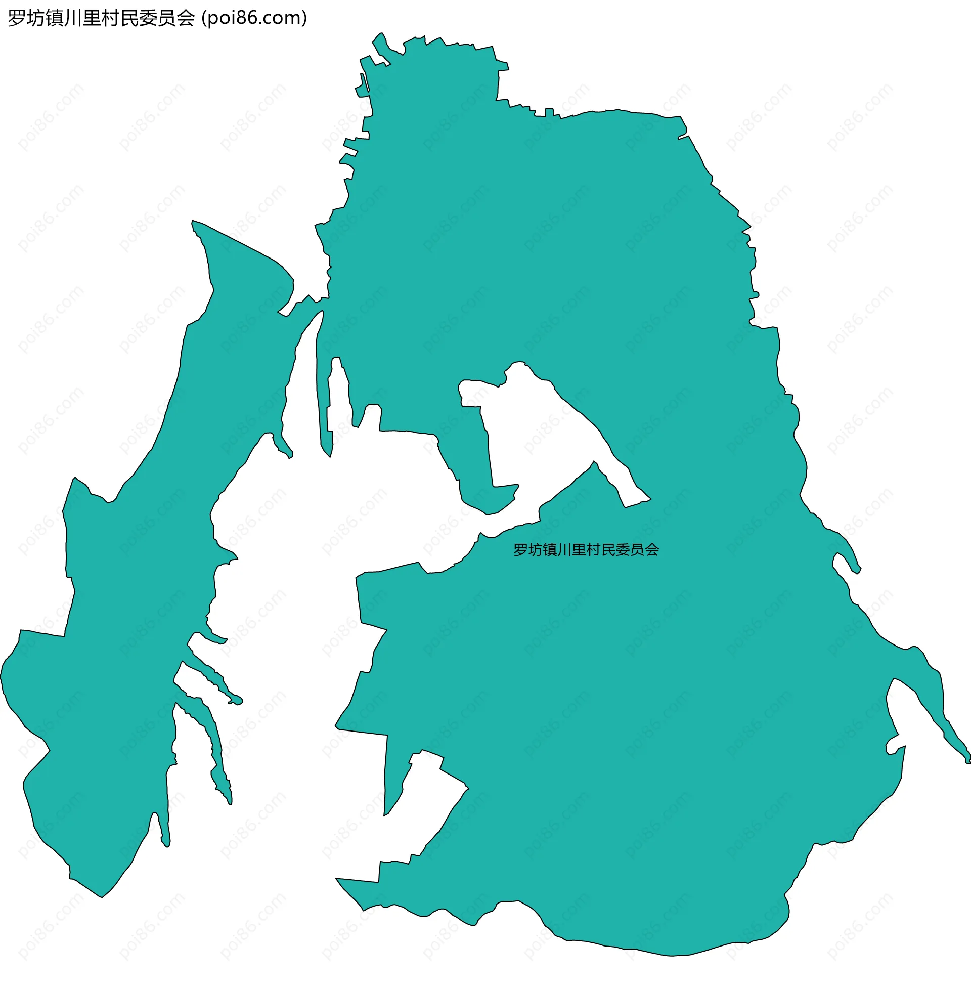 罗坊镇川里村民委员会边界地图