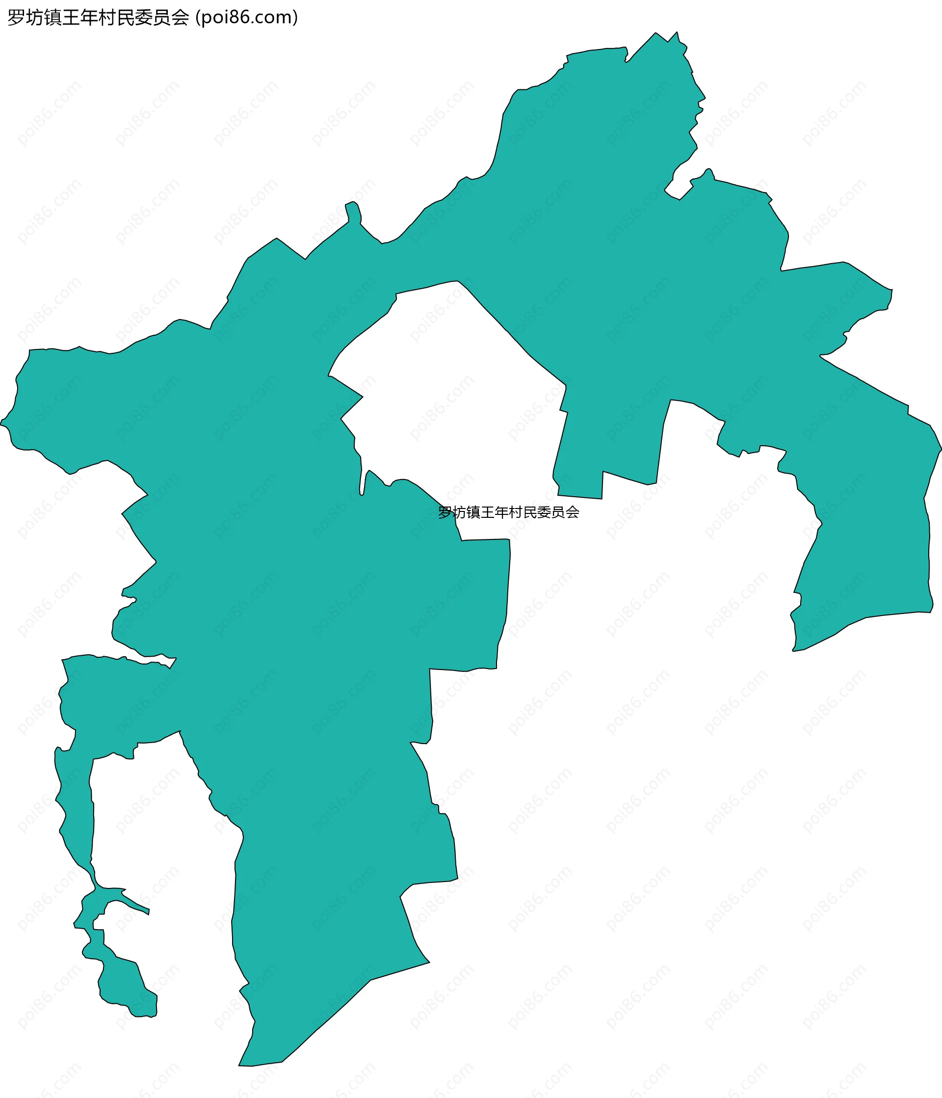 罗坊镇王年村民委员会边界地图