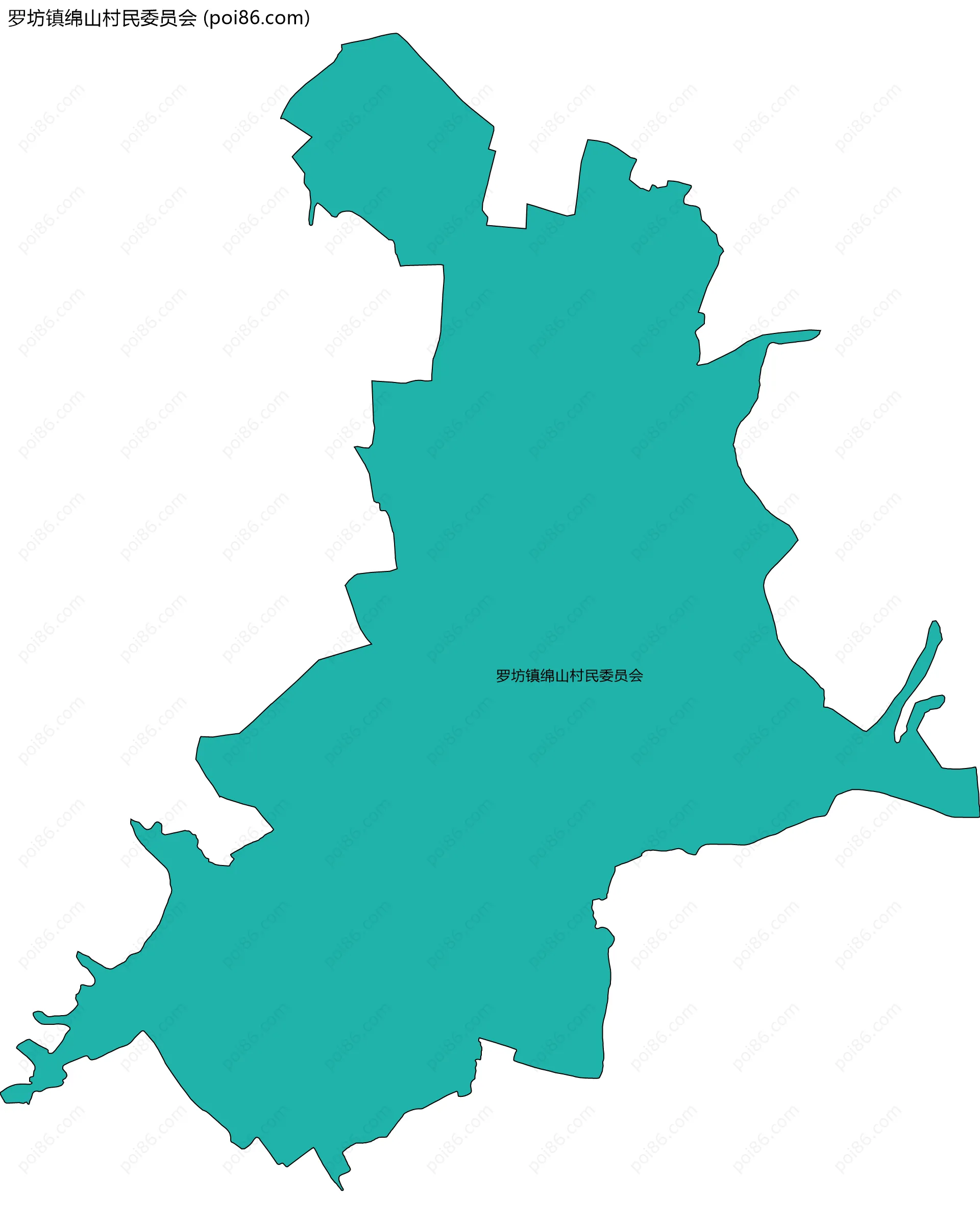罗坊镇绵山村民委员会边界地图