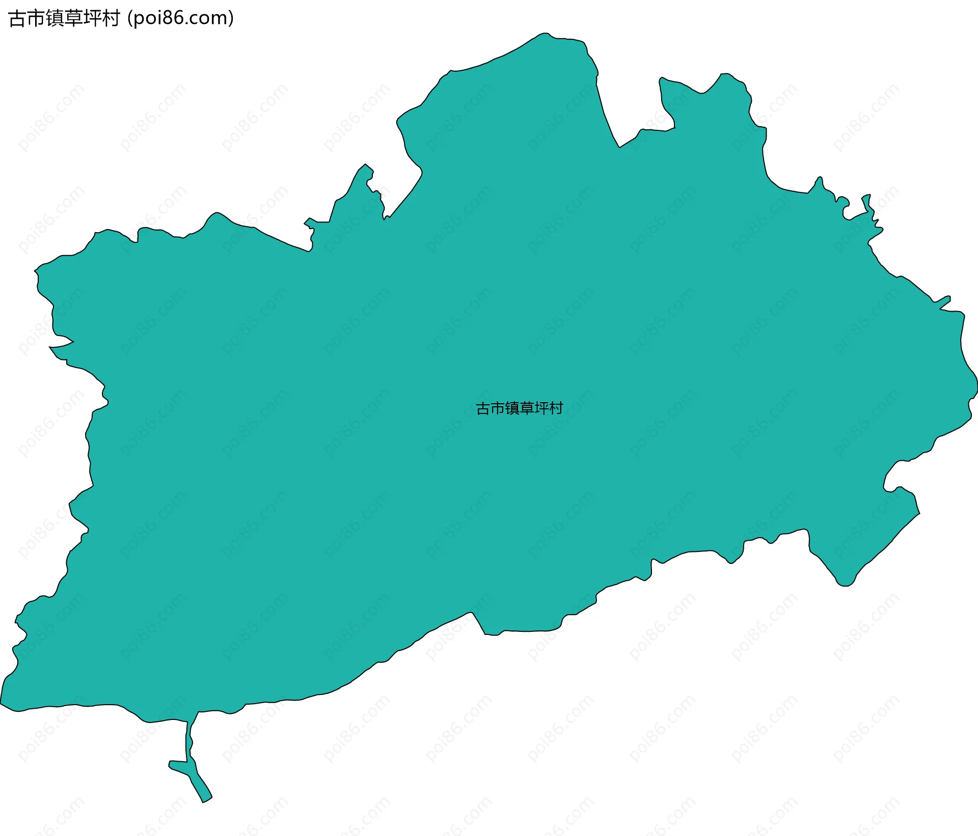 古市镇草坪村边界地图
