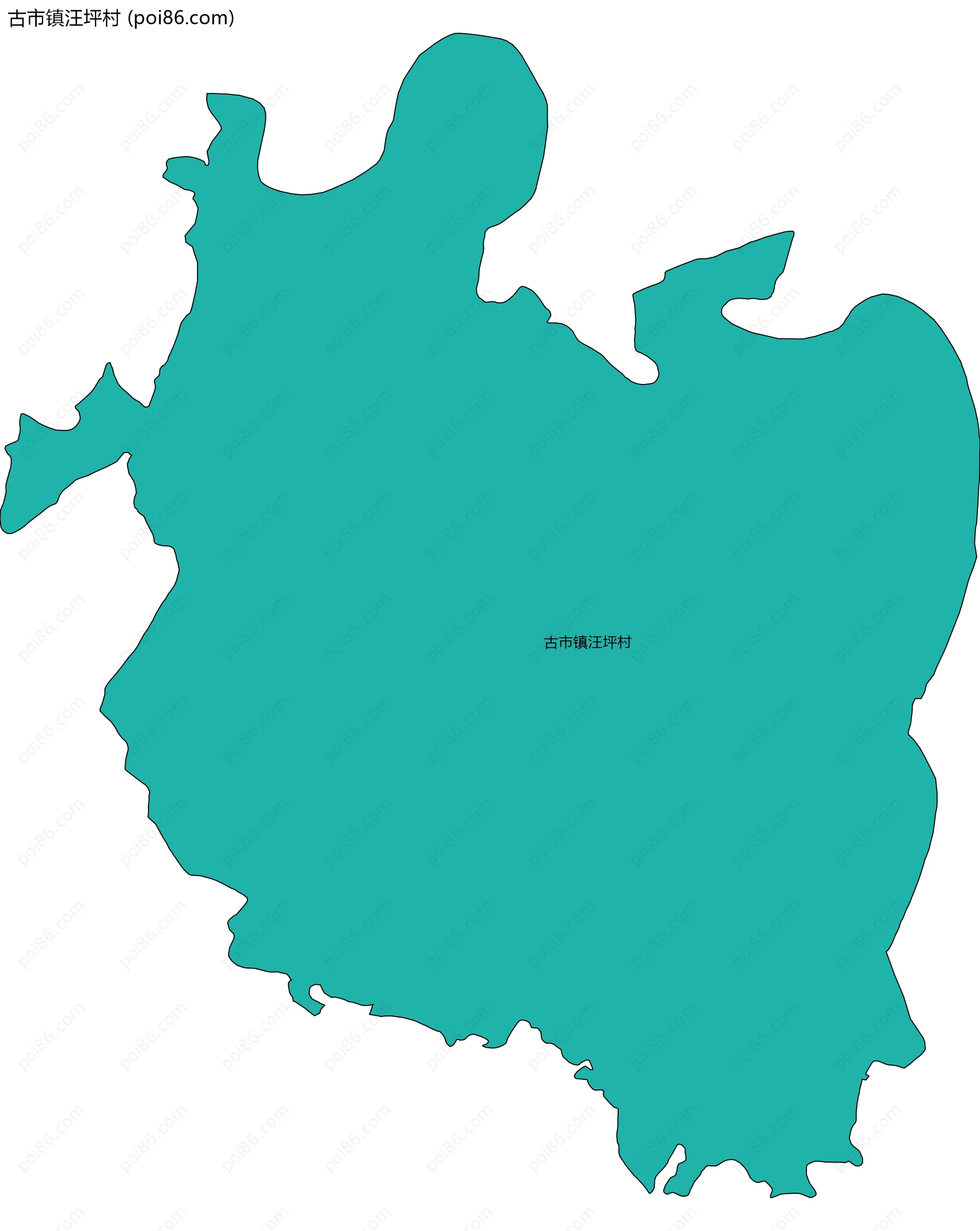 古市镇汪坪村边界地图