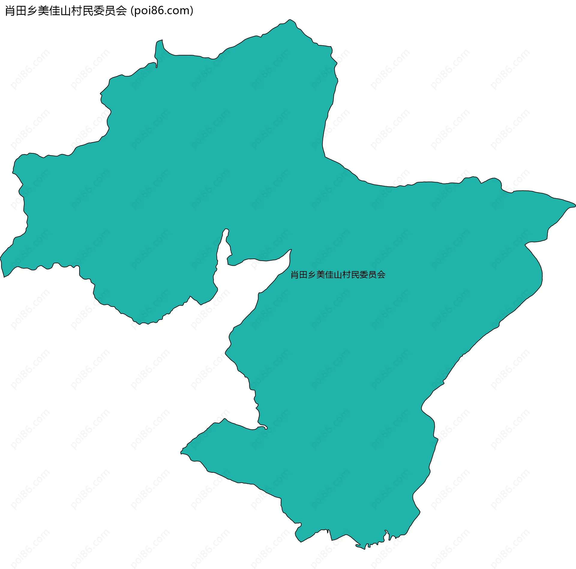 肖田乡美佳山村民委员会边界地图