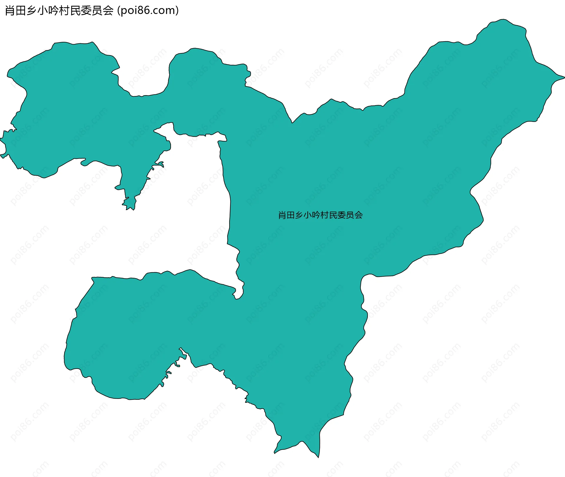 肖田乡小吟村民委员会边界地图