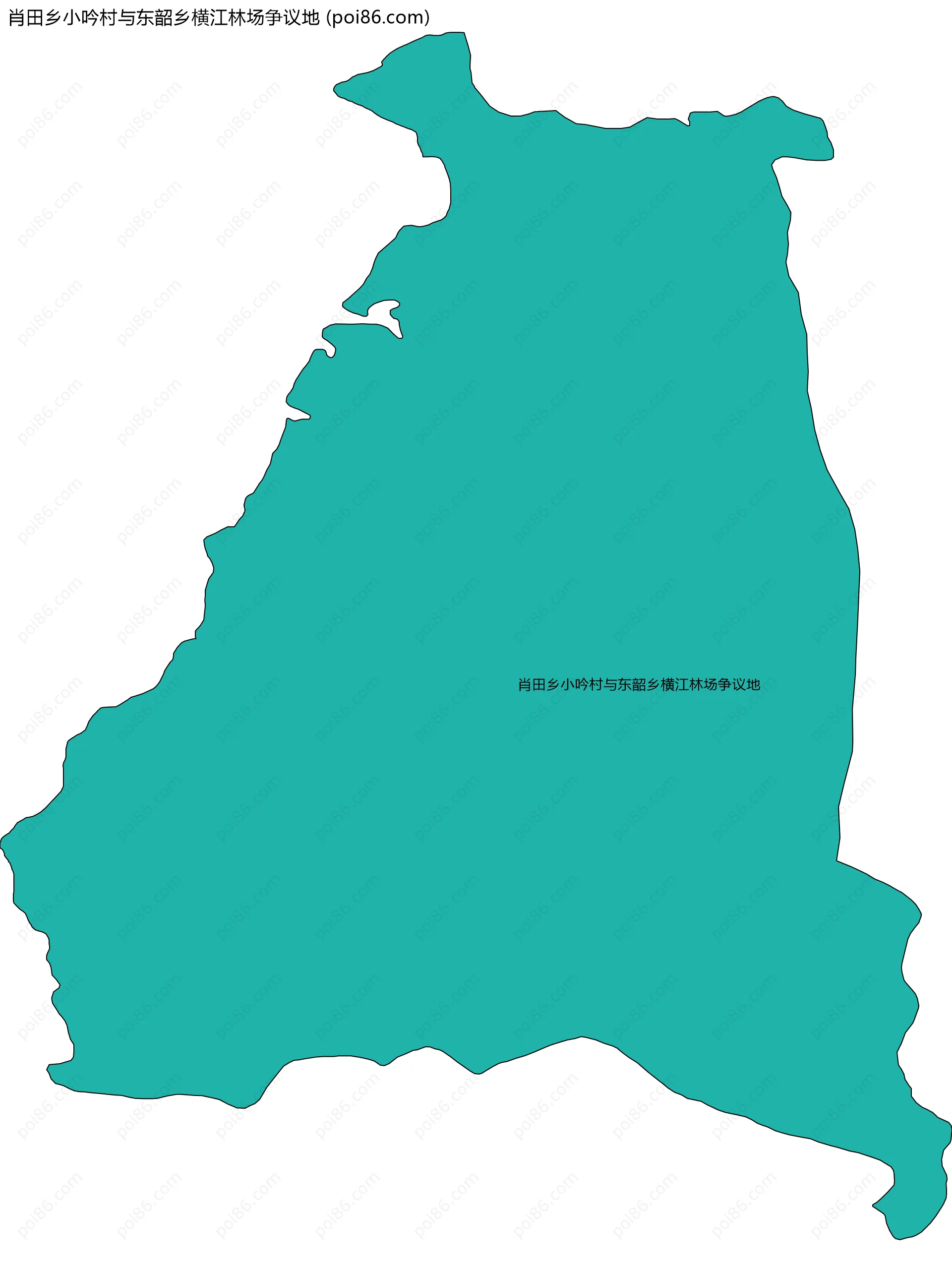 肖田乡小吟村与东韶乡横江林场争议地边界地图