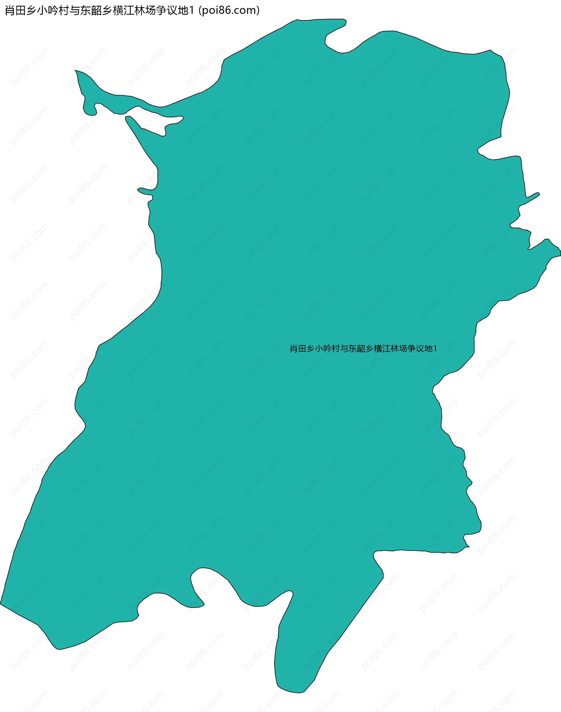 肖田乡小吟村与东韶乡横江林场争议地1边界地图