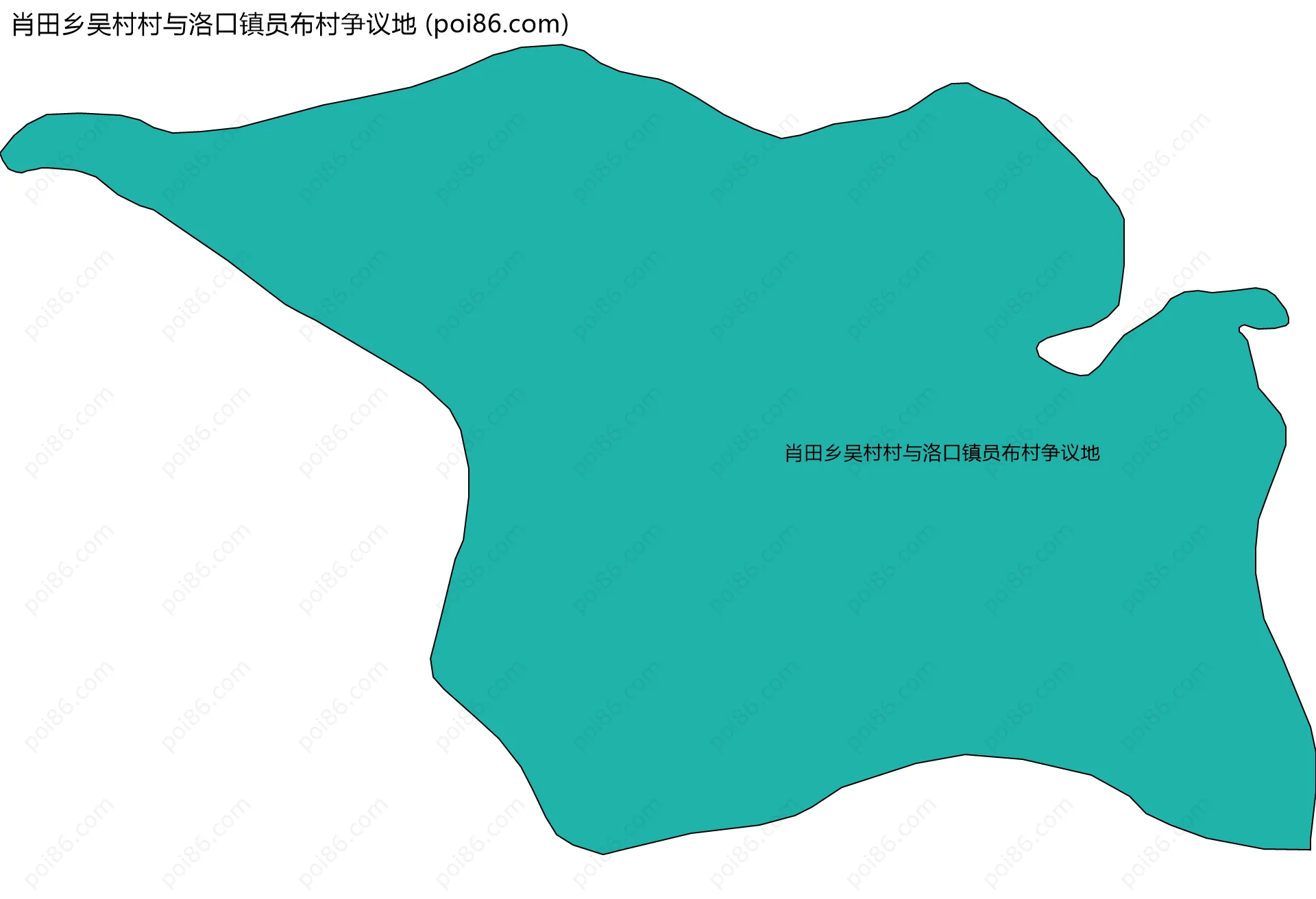 肖田乡吴村村与洛口镇员布村争议地边界地图