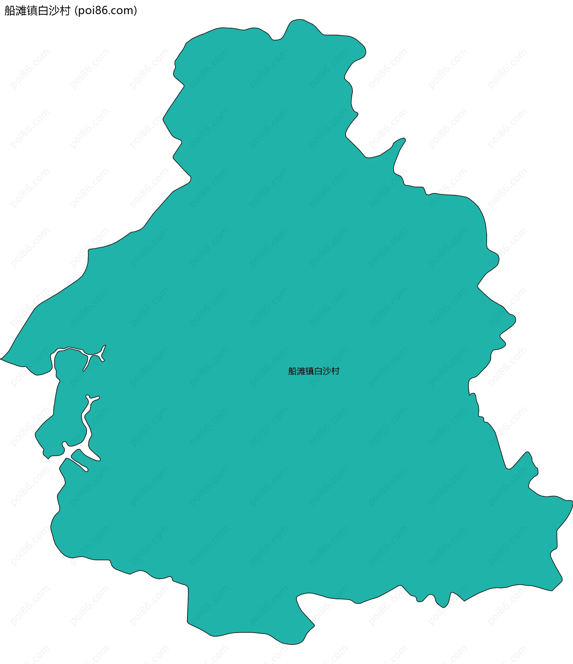 船滩镇白沙村边界地图