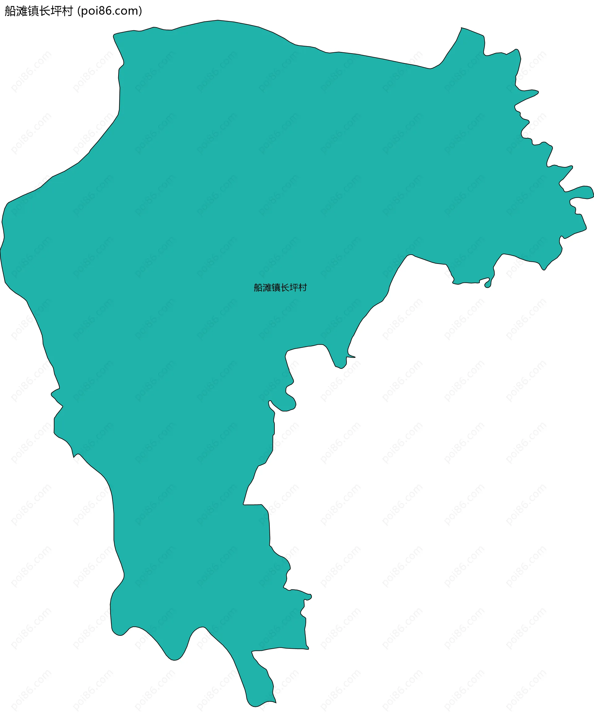 船滩镇长坪村边界地图