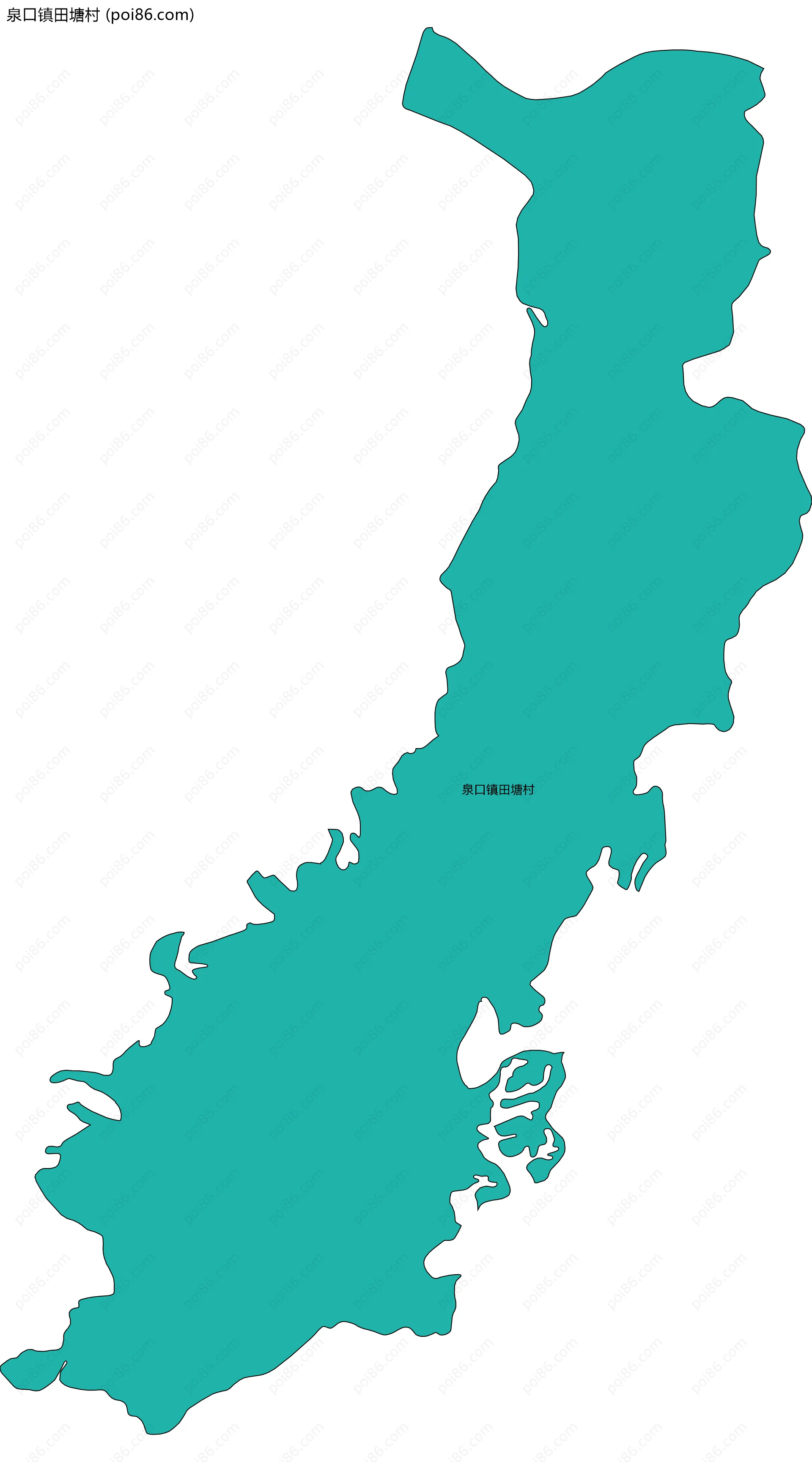 泉口镇田塘村边界地图