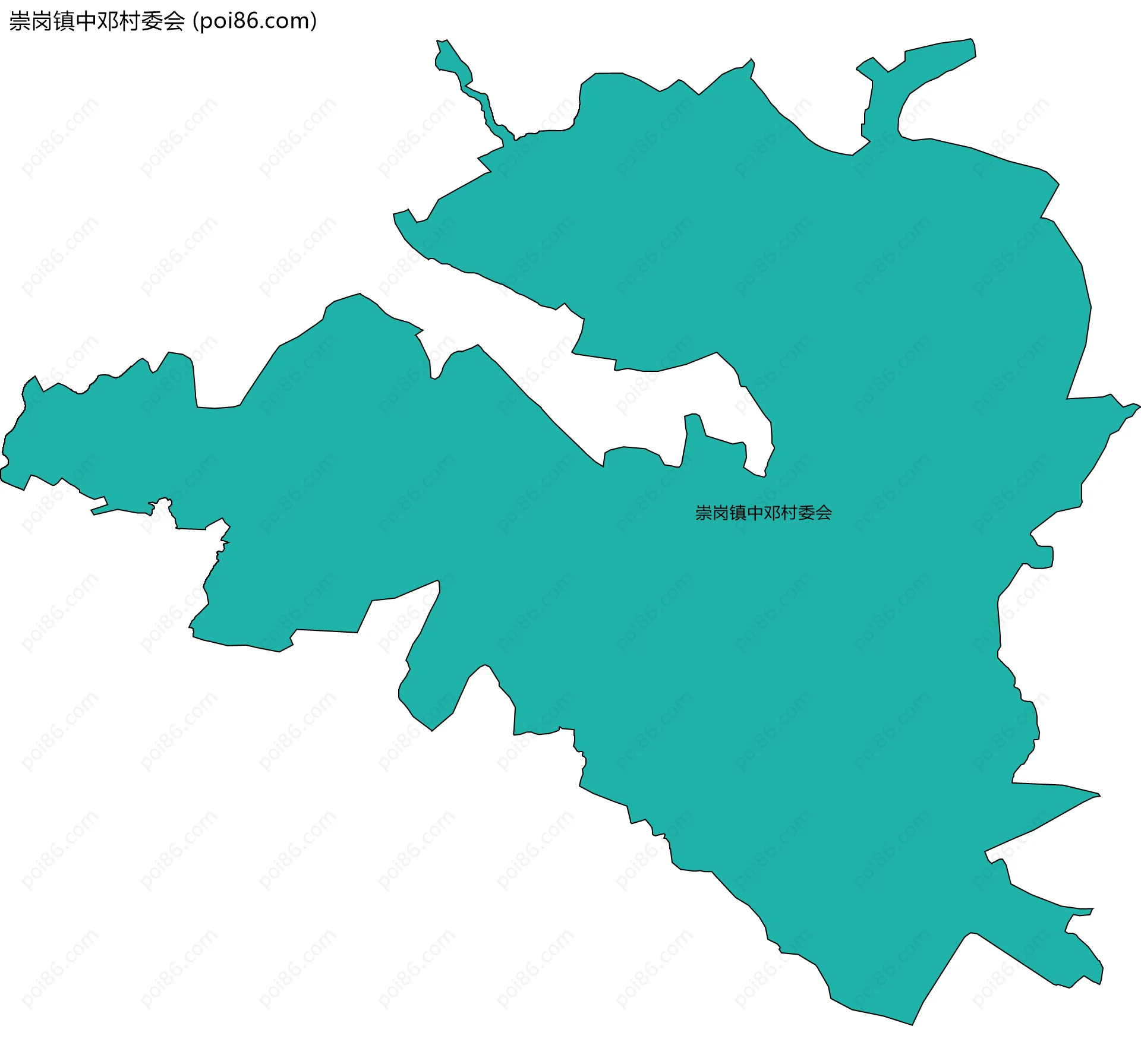 崇岗镇中邓村委会边界地图